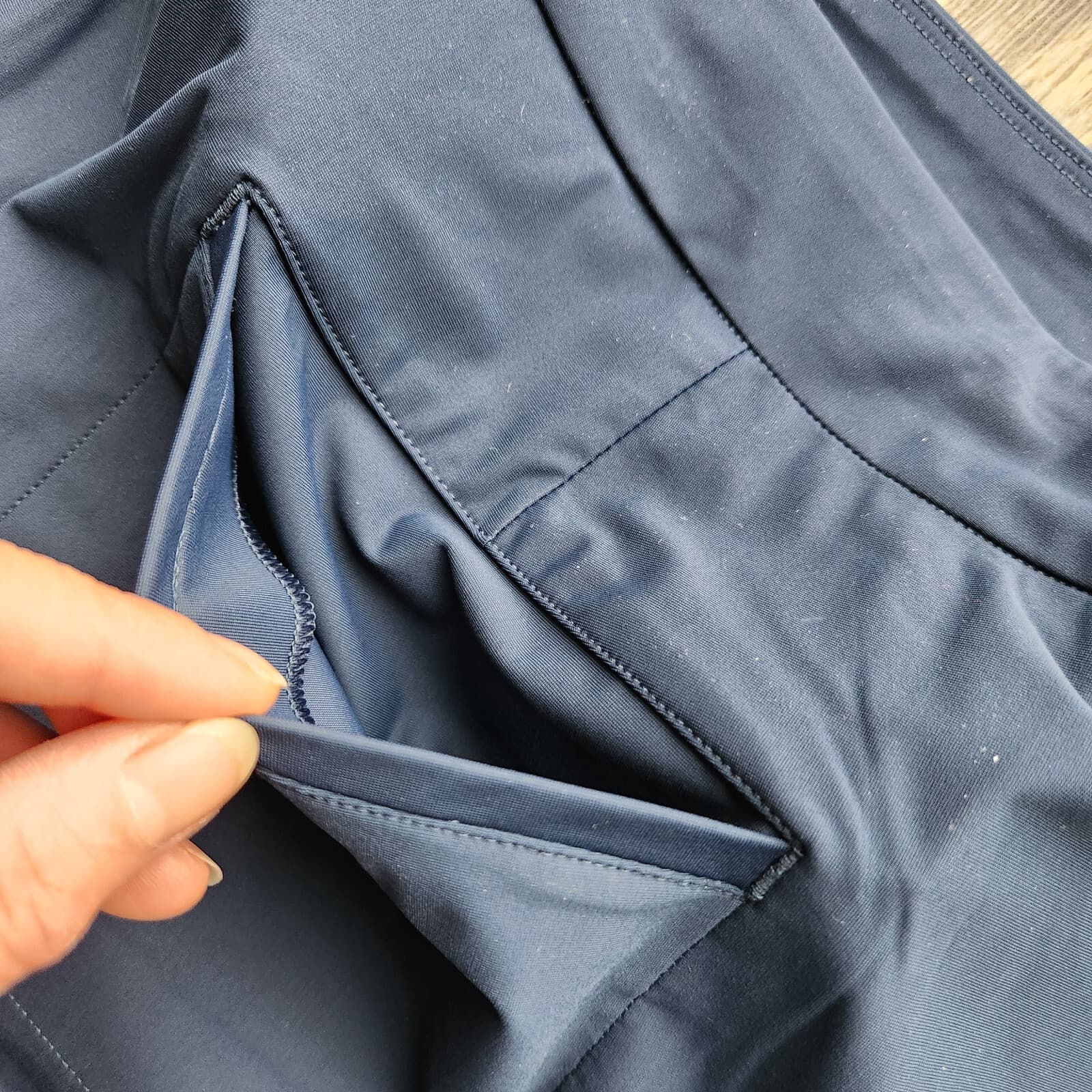 NWT SPANX Sunshine Skort 6" UPF 50+ Quick Dry Pull-On Pocket Midnight Navy Sz.XL - Thumbnail 8