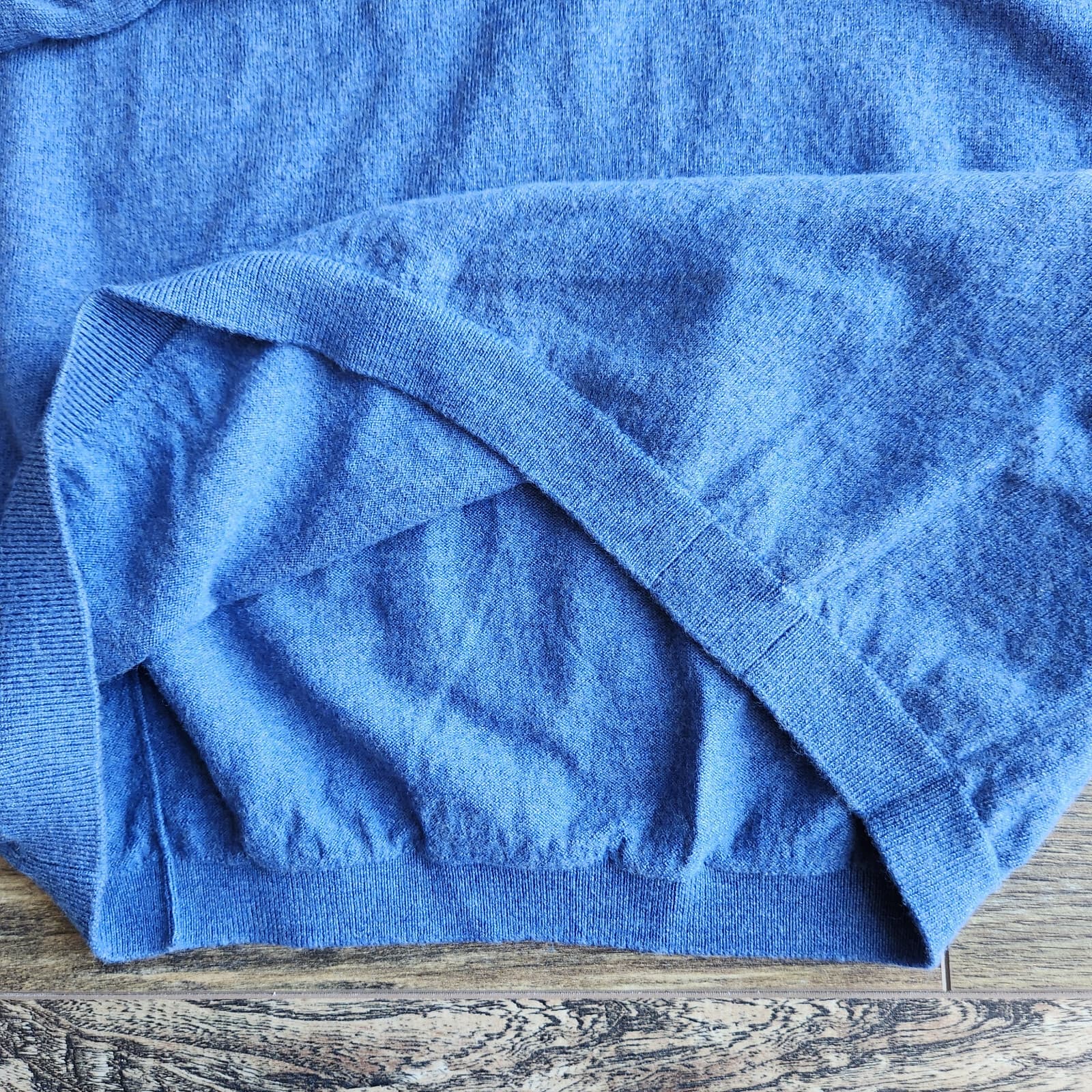 EFM Engineered for Motion by Donrad Duncan Wool Sweater Collar V-Neck Blue Men L - Thumbnail 5