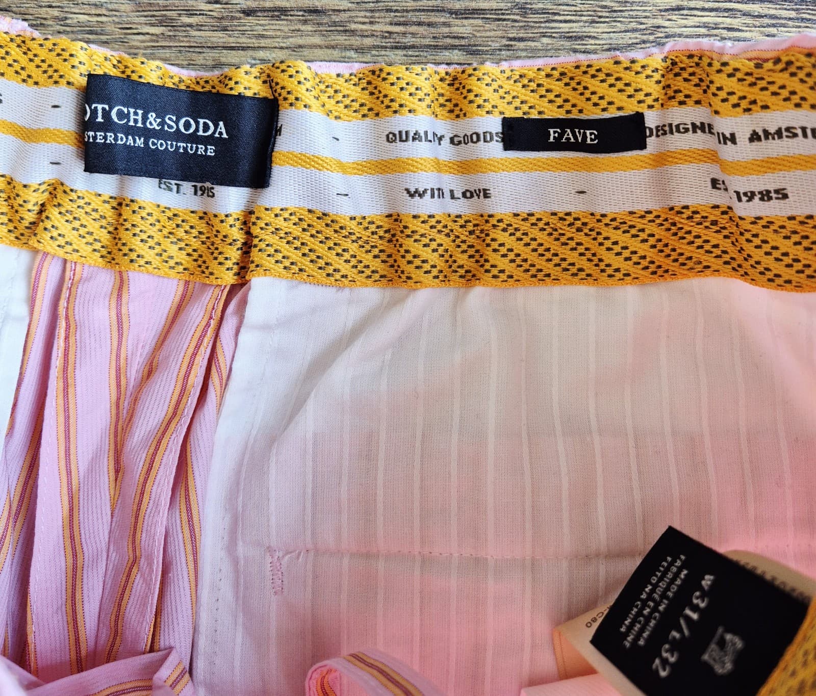 Scotch & Soda Fave Pink Orange Striped High Rise Ankle Pants Pocket Womens 31/32 - Thumbnail 8
