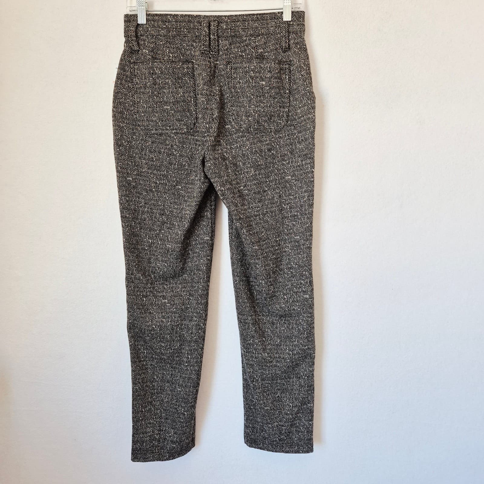 NWT Democracy Ab Solution Skyrise Tweed Straight Pants Pullon Stretch Black Sz.2 - Thumbnail 5