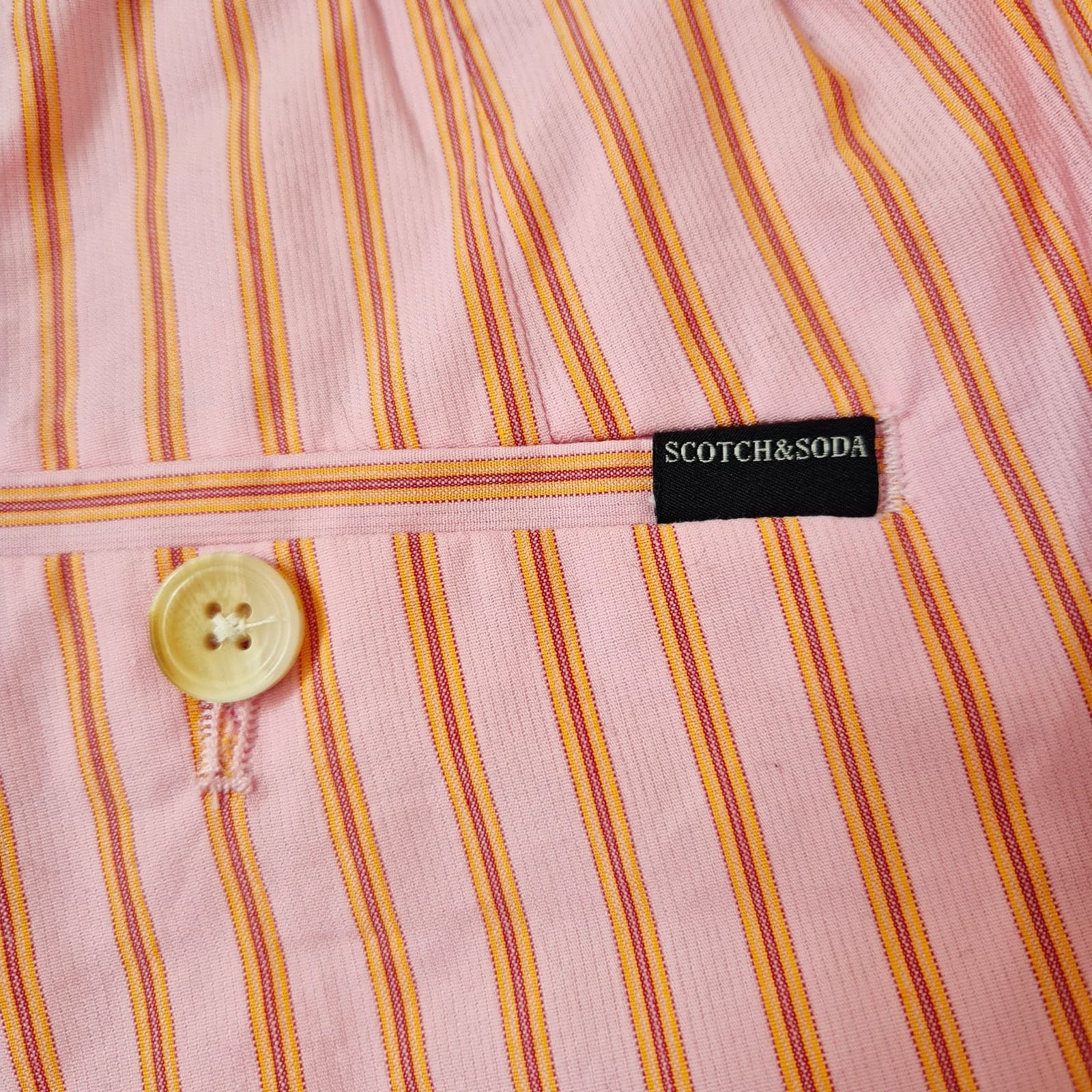 Scotch & Soda Fave Pink Orange Striped High Rise Ankle Pants Pocket Womens 31/32 - Thumbnail 6