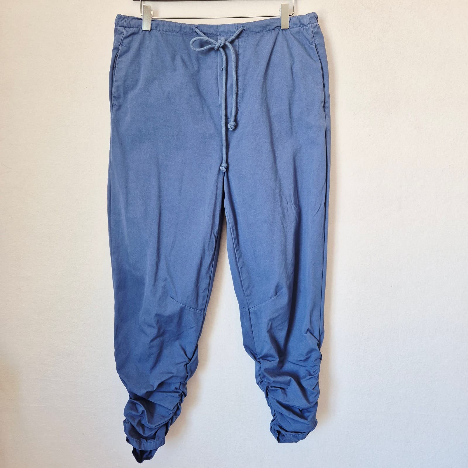 Free People Light Parachute Pants Pull-On Drawstring Pocket Cotton Blue Women XS - Thumbnail 3