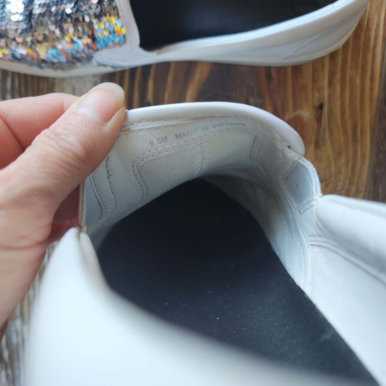 Tory Burch Carter Silver Sequin Embellished Slip On Sneaker White Leather US9.5M - Thumbnail 16
