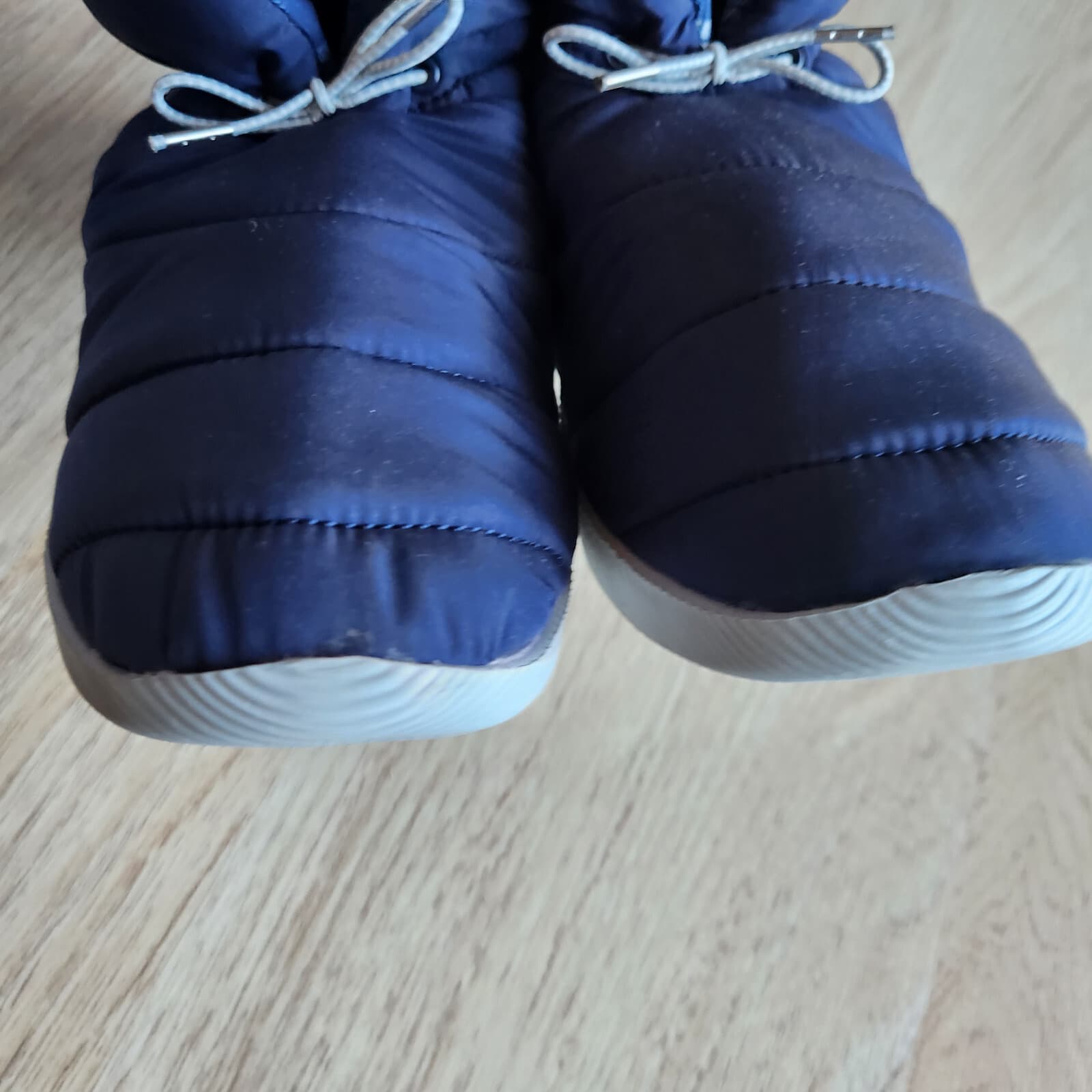 NWT Lands' End Ultralight Puffer Bootie Slipper Faux Fur Lining Blue Womens US9B - Thumbnail 7