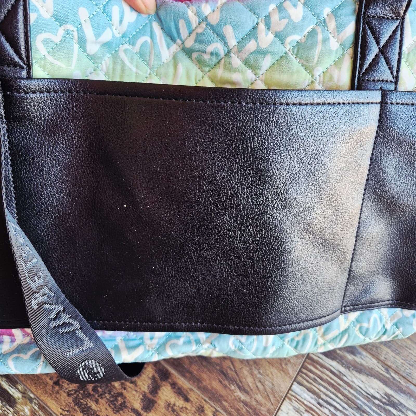 Luv Betsey Johnson Hearts Tie-Dye Graffiti Rainbow Weekend Carryon Duffel Bag - Thumbnail 14