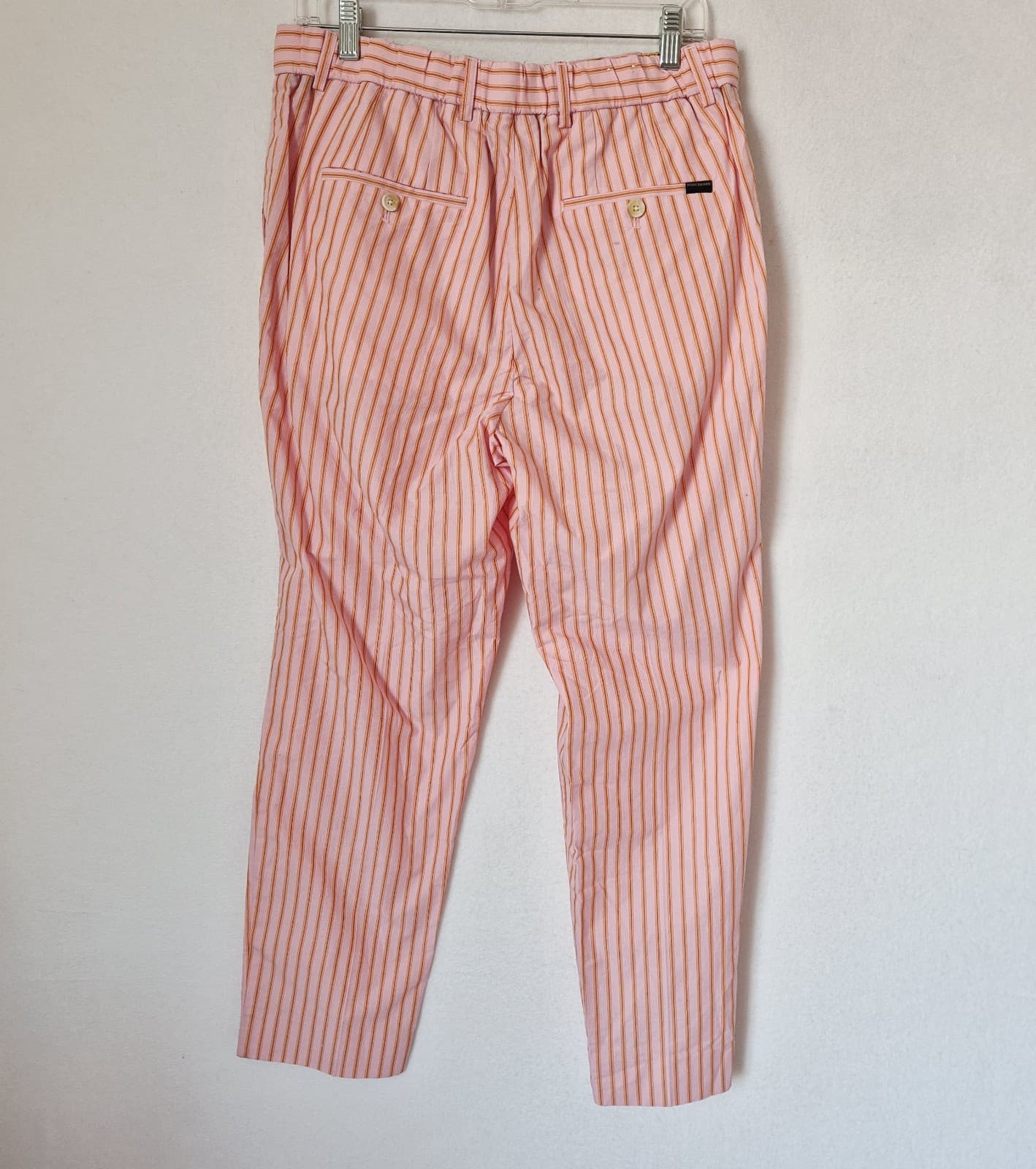 Scotch & Soda Fave Pink Orange Striped High Rise Ankle Pants Pocket Womens 31/32 - Thumbnail 5
