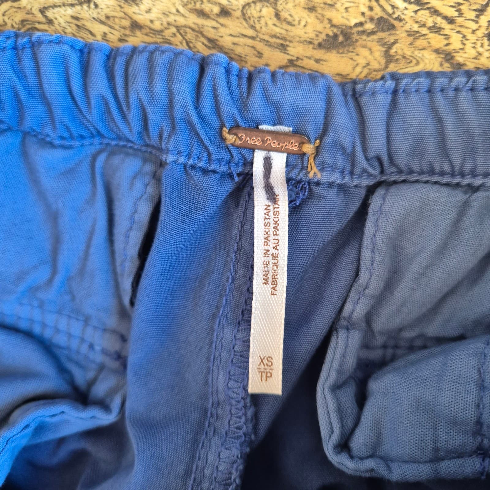 Free People Light Parachute Pants Pull-On Drawstring Pocket Cotton Blue Women XS - Thumbnail 11