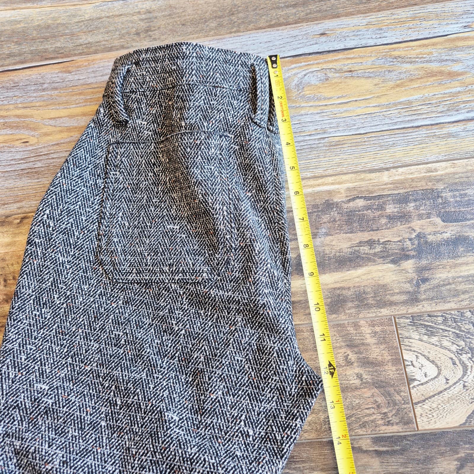 NWT Democracy Ab Solution Skyrise Tweed Straight Pants Pullon Stretch Black Sz.2 - Thumbnail 14