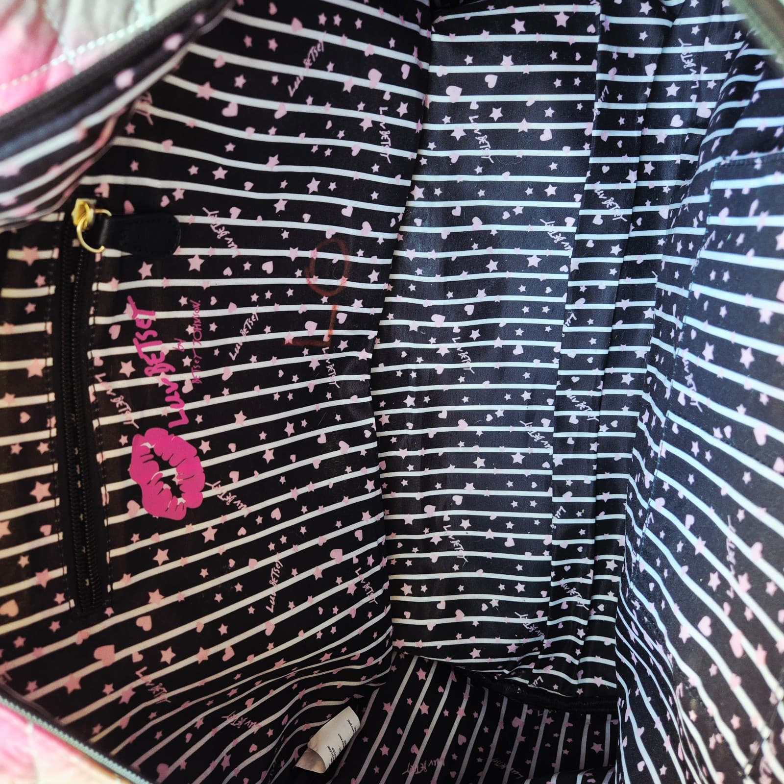 Luv Betsey Johnson Hearts Tie-Dye Graffiti Rainbow Weekend Carryon Duffel Bag - Thumbnail 7