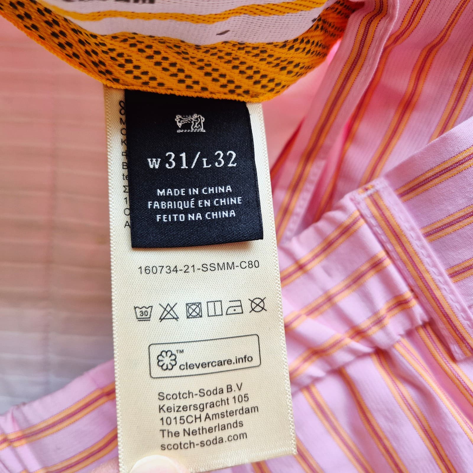 Scotch & Soda Fave Pink Orange Striped High Rise Ankle Pants Pocket Womens 31/32 - Thumbnail 9