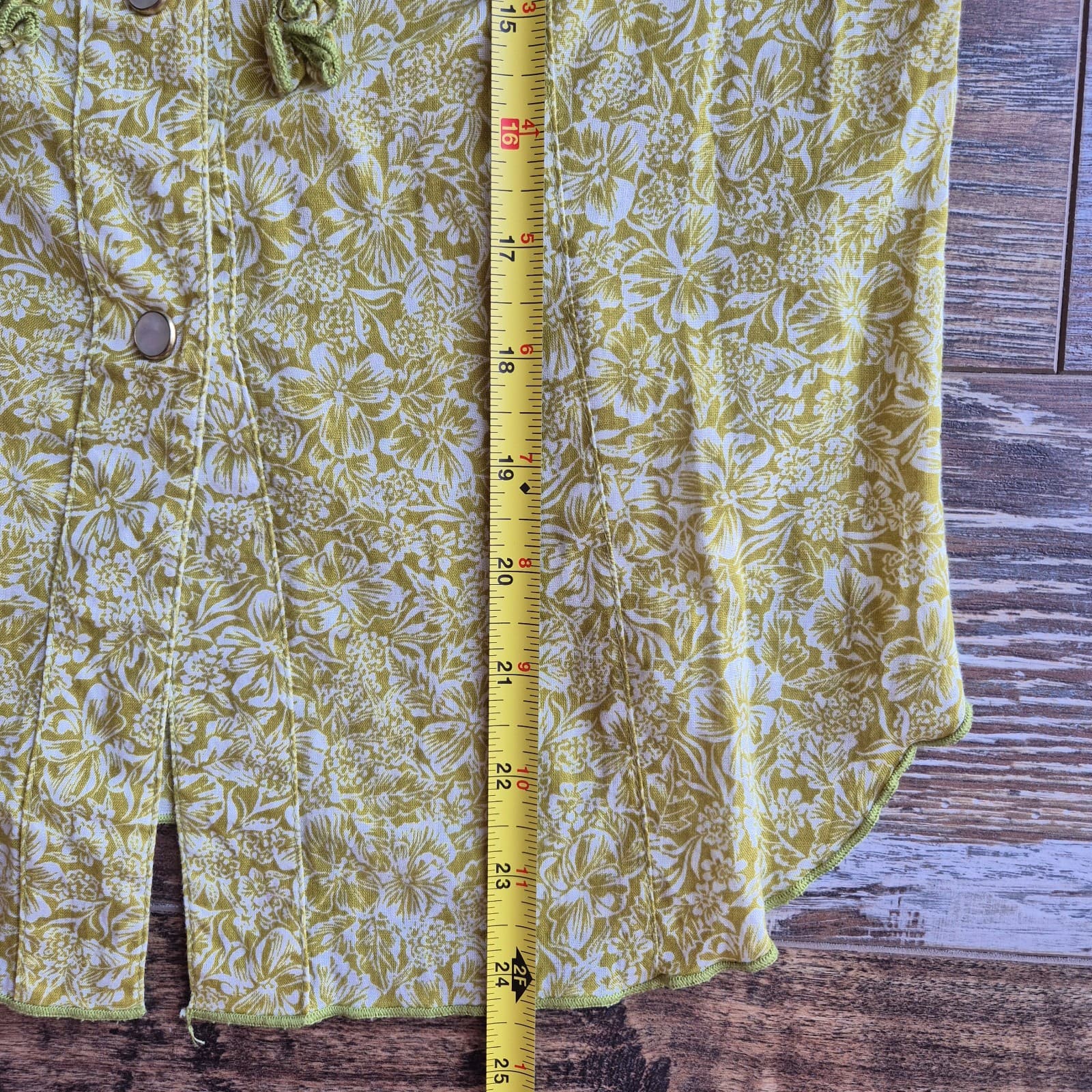 Vintage ANNA HULING USA Made Floral Ruffle Pearl Snap Western Shirt Green Sz.S - Thumbnail 12