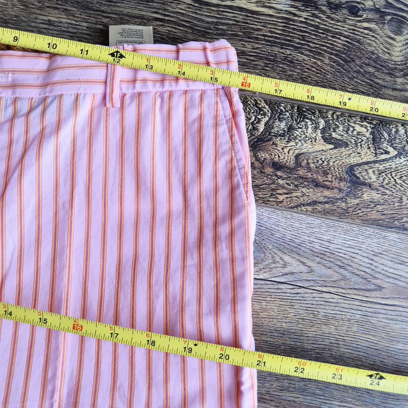 Scotch & Soda Fave Pink Orange Striped High Rise Ankle Pants Pocket Womens 31/32 - Thumbnail 12