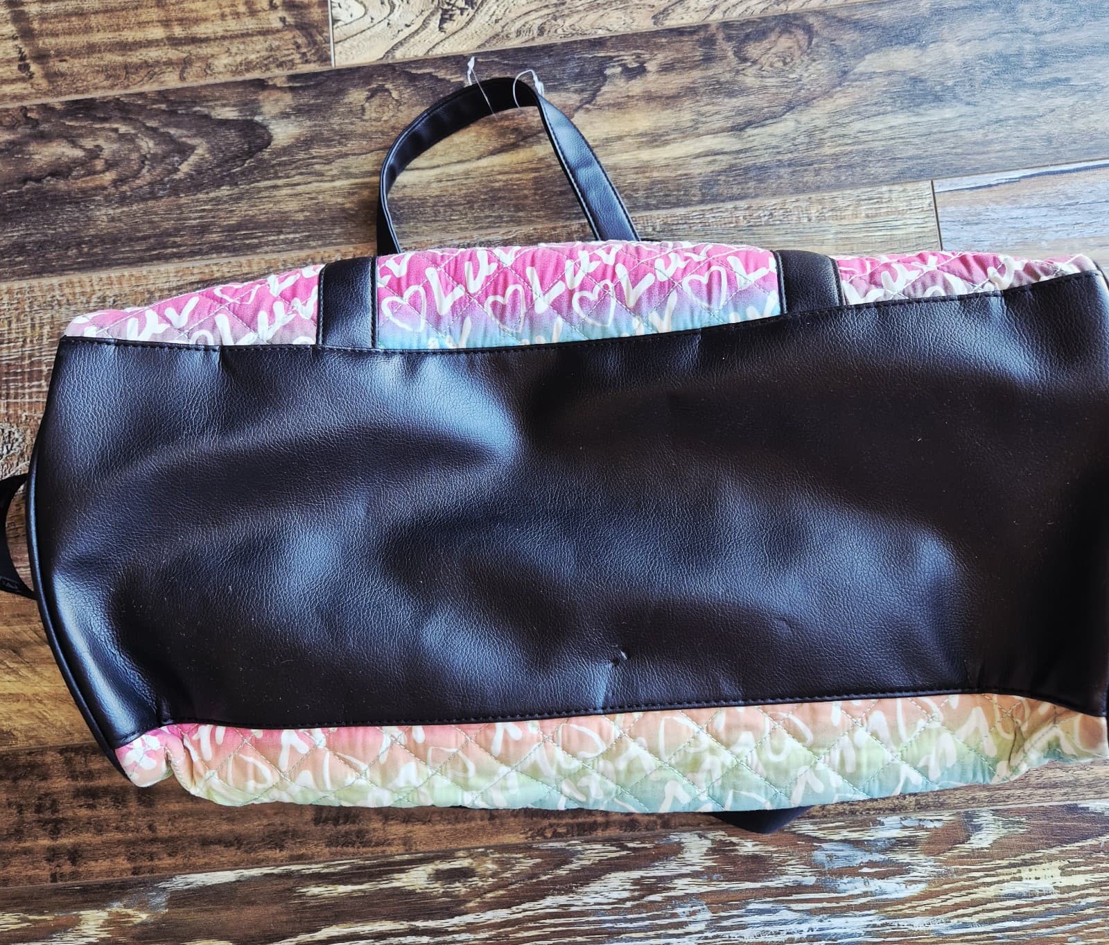 Luv Betsey Johnson Hearts Tie-Dye Graffiti Rainbow Weekend Carryon Duffel Bag - Thumbnail 10
