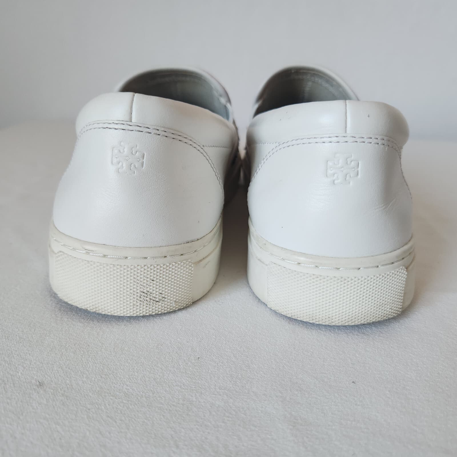 Tory Burch Carter Silver Sequin Embellished Slip On Sneaker White Leather US9.5M - Thumbnail 13