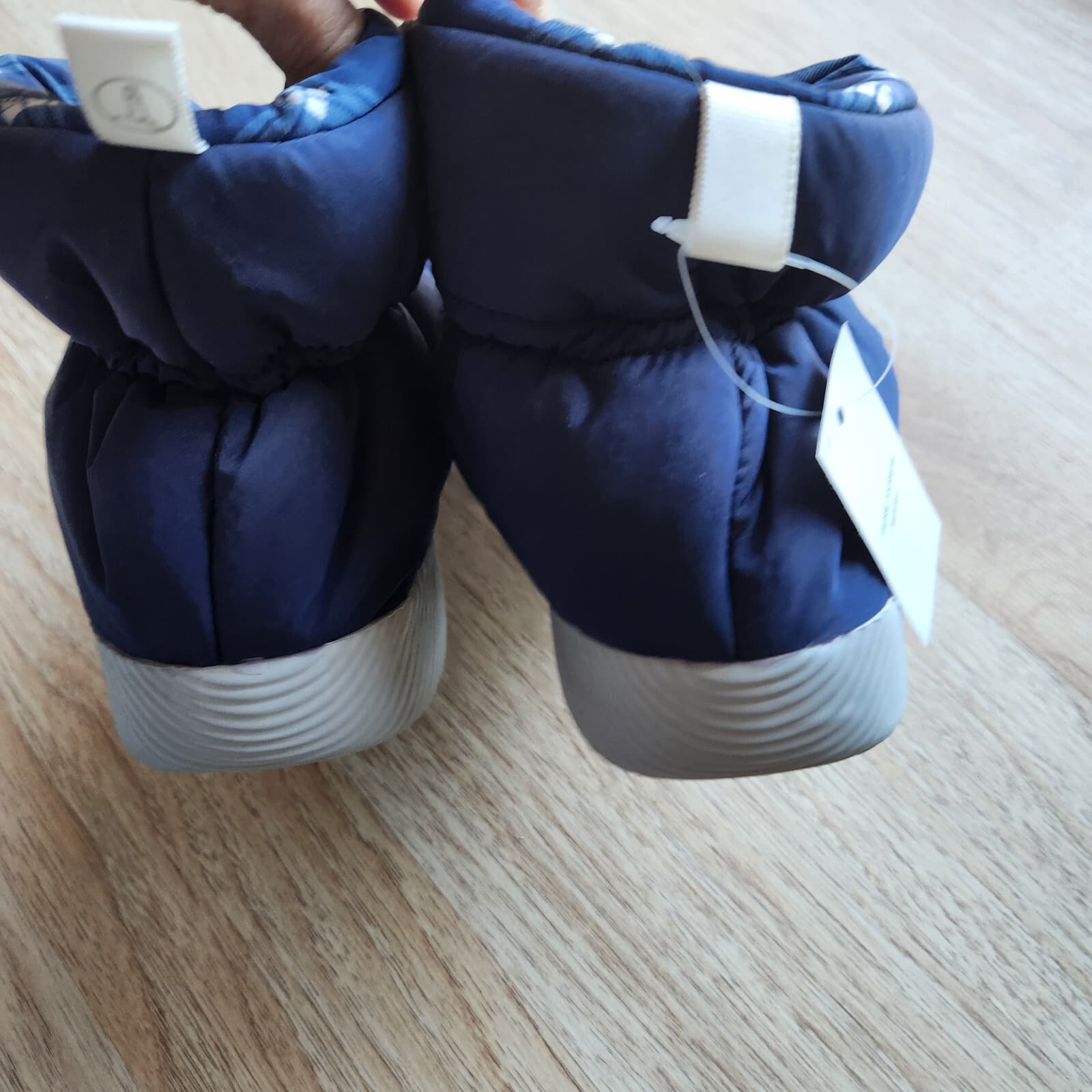 NWT Lands' End Ultralight Puffer Bootie Slipper Faux Fur Lining Blue Womens US9B - Thumbnail 8