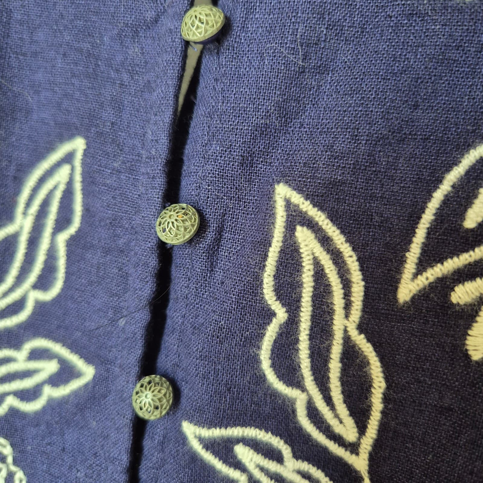 NWoT Pilcro Anthropologie Tavi Floral Embroidered Linen Blend Button Blouse Sz.S - Thumbnail 8