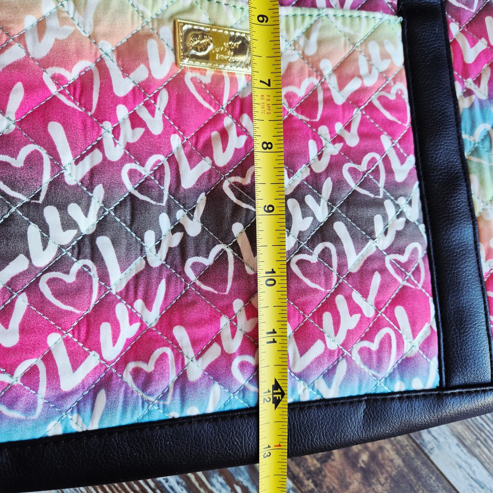 Luv Betsey Johnson Hearts Tie-Dye Graffiti Rainbow Weekend Carryon Duffel Bag - Thumbnail 15