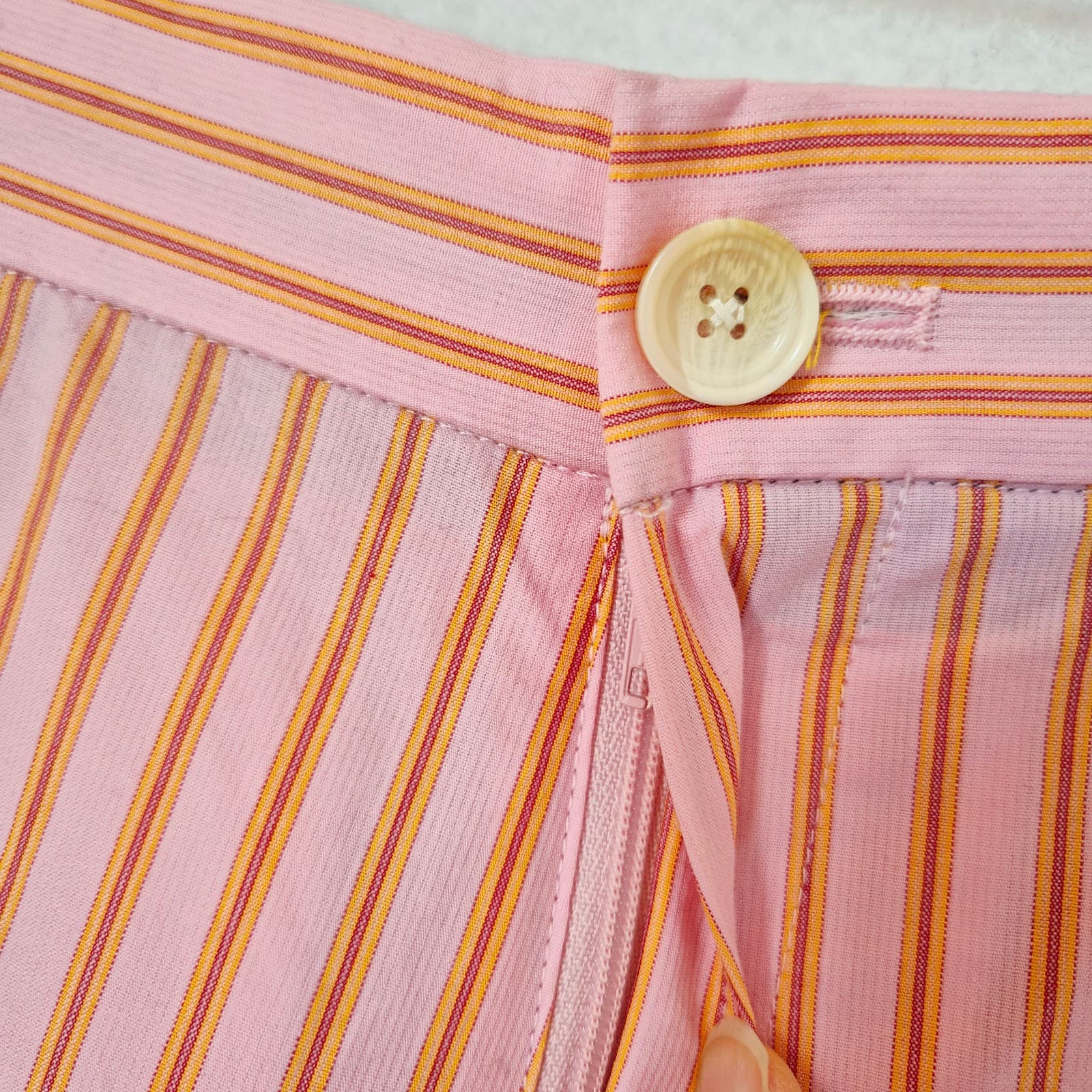 Scotch & Soda Fave Pink Orange Striped High Rise Ankle Pants Pocket Womens 31/32 - Thumbnail 4