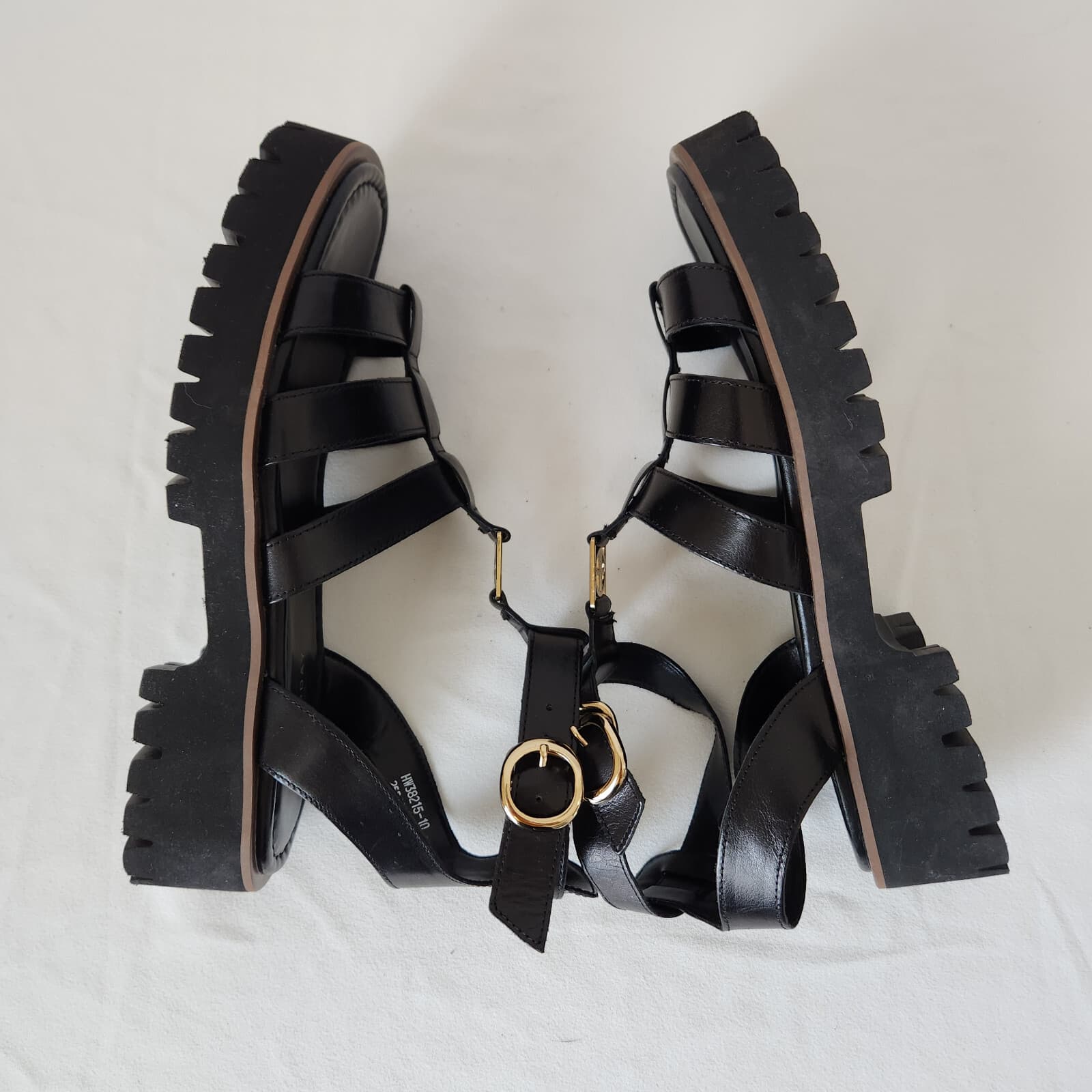 NWoB BEAU TODAY Leather Gladiator Sandals Open Toe Ankle Strap Platform Black 10 - Thumbnail 11