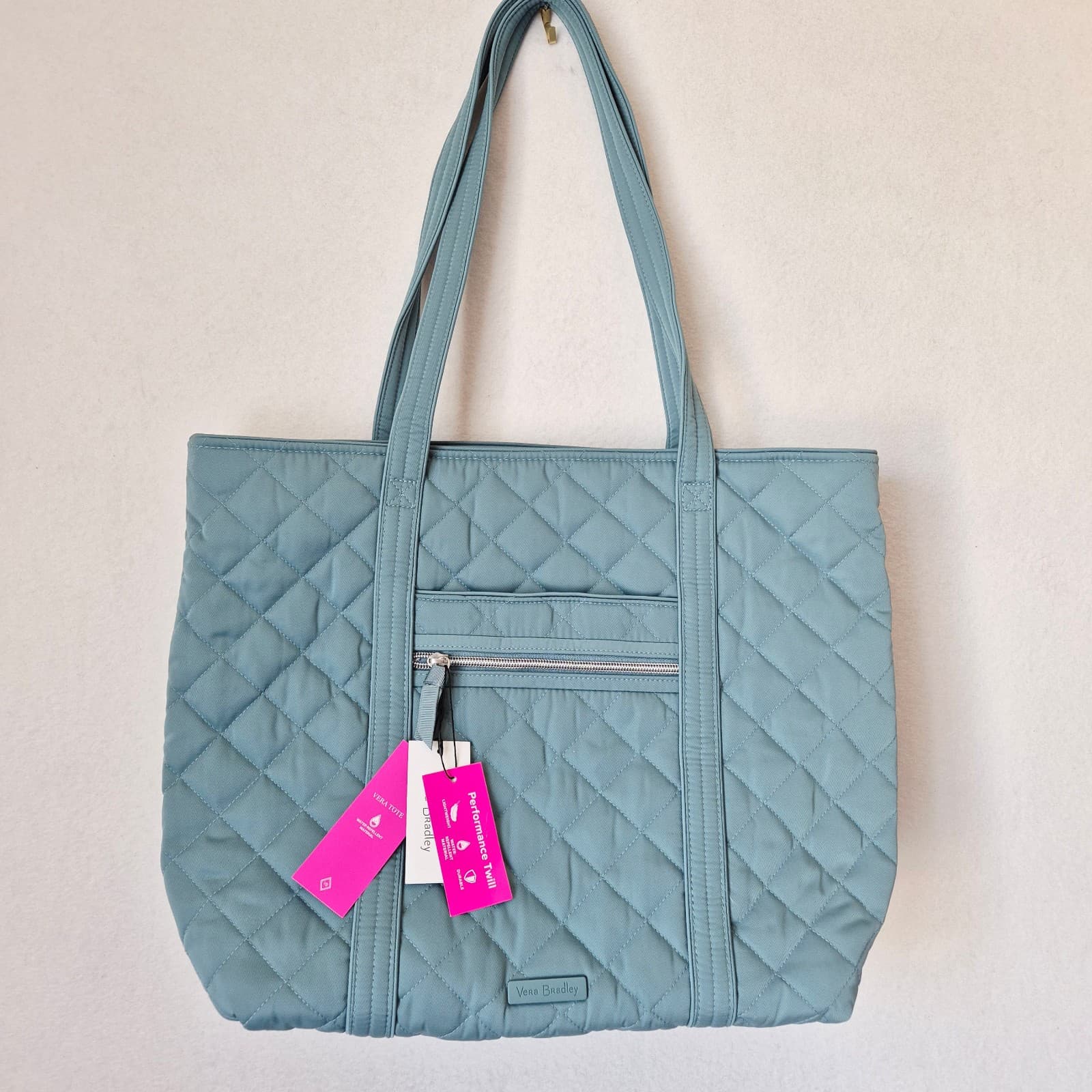 NWT VERA BRADLEY Performance Twill Tote Large 14"x19" Water Repellent Blue Oar - Thumbnail 2