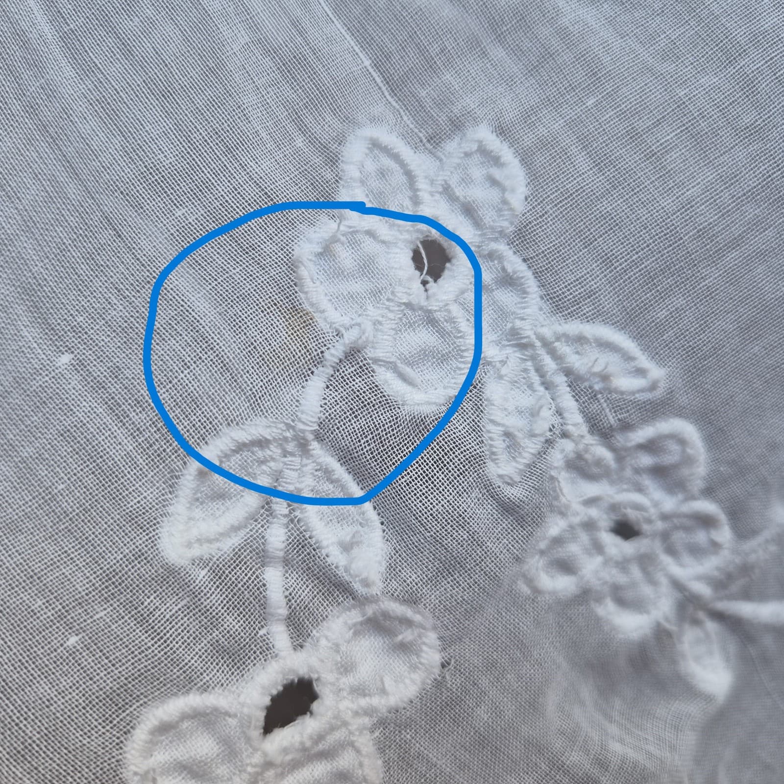 Kiko Comfortable Clothing Embroidered Blouse Sheer White Cotton Button-Front O/S - Thumbnail 13
