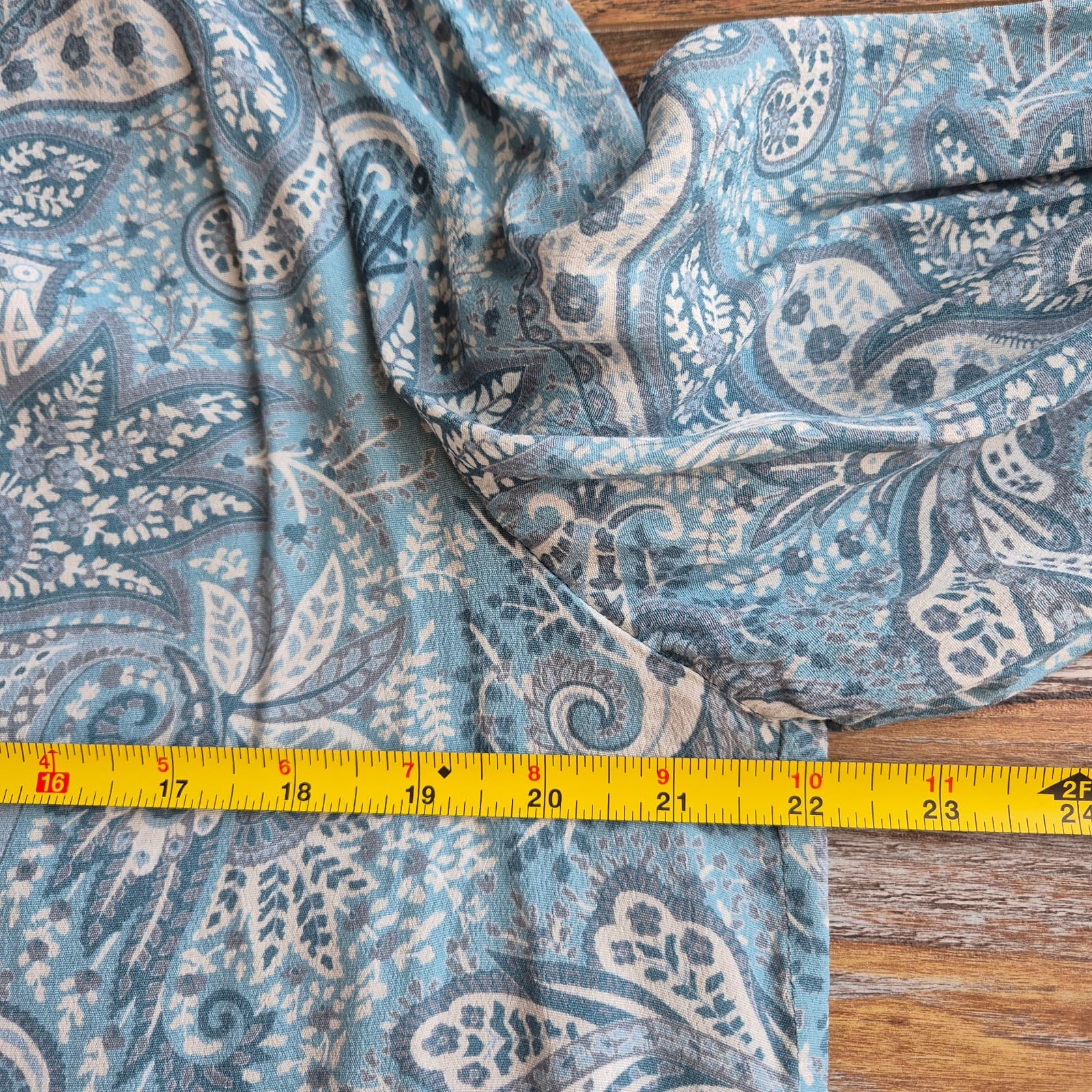 Zadig & Voltaire Teck Crepe Paisley Embroidered Blouse Long Sleeve Green Sz.L - Thumbnail 14