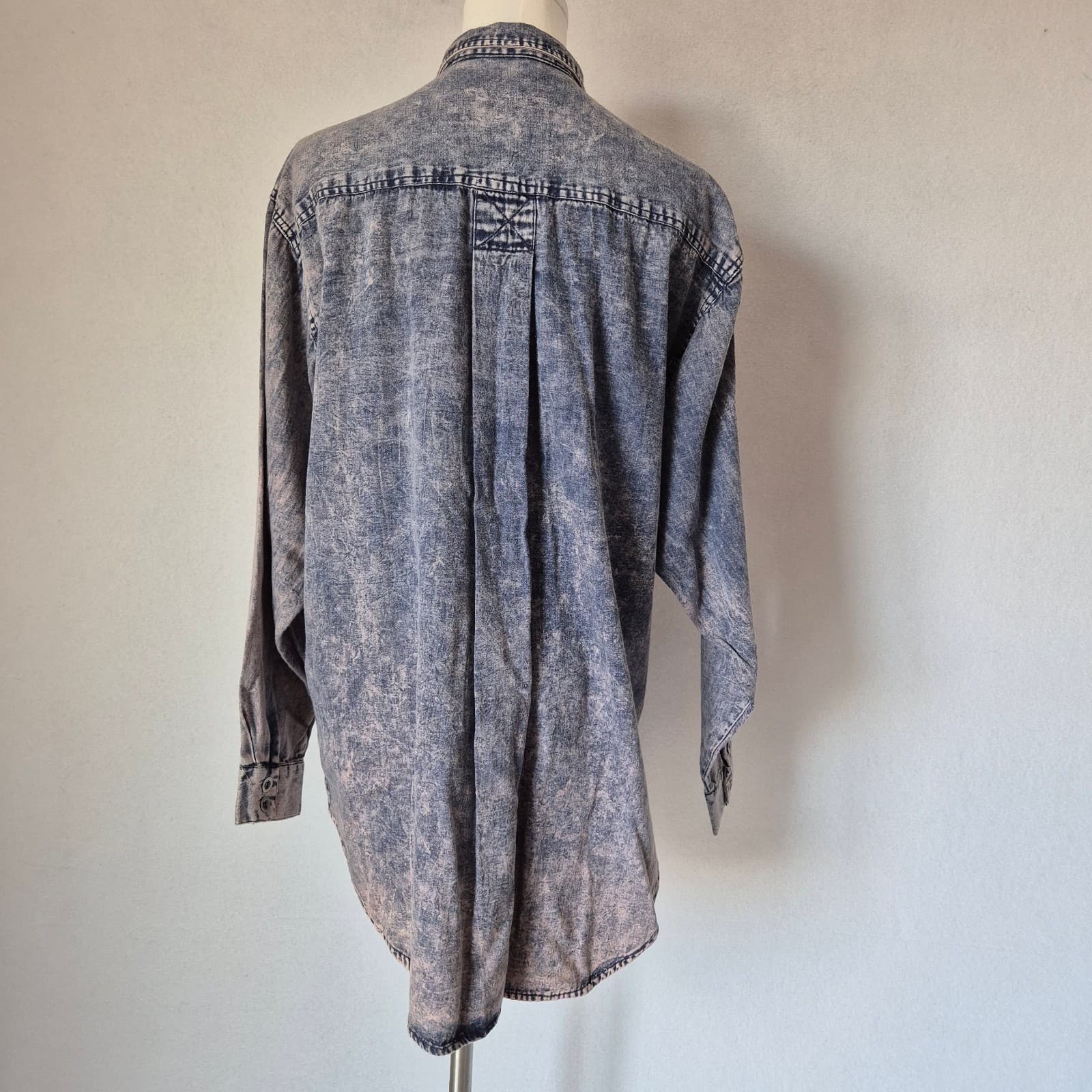 Vintage NWT Pinot Noir Acid-Washed Denim Shirt Button Long Sleeve Cotton Women M - Thumbnail 5