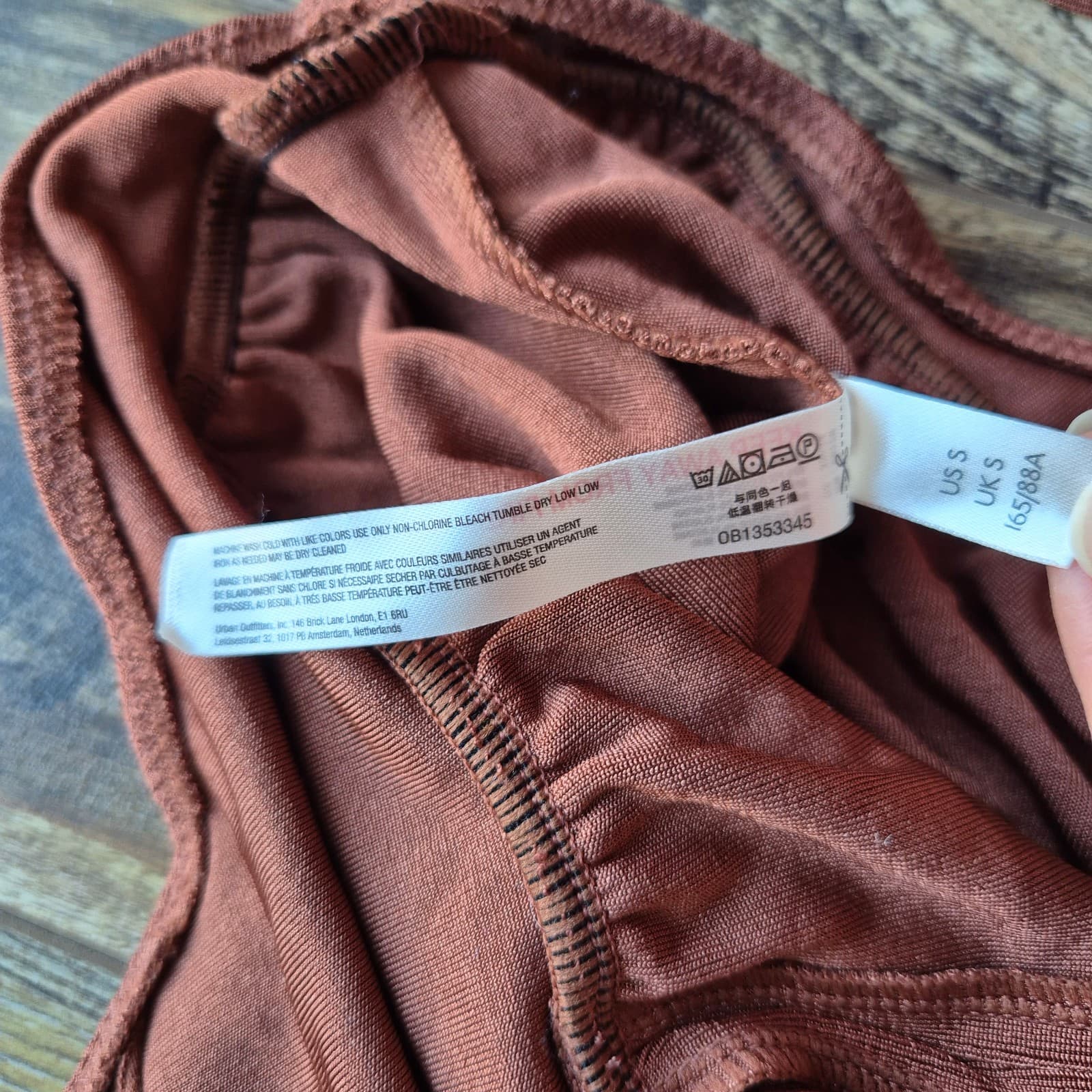 NWoT Free People Intimately Kaya Keyhole Long Sleeve Bodysuit Rust Brown Women S - Thumbnail 12