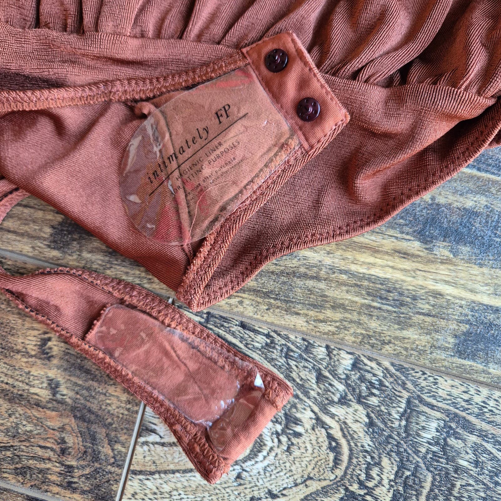 NWoT Free People Intimately Kaya Keyhole Long Sleeve Bodysuit Rust Brown Women S - Thumbnail 10