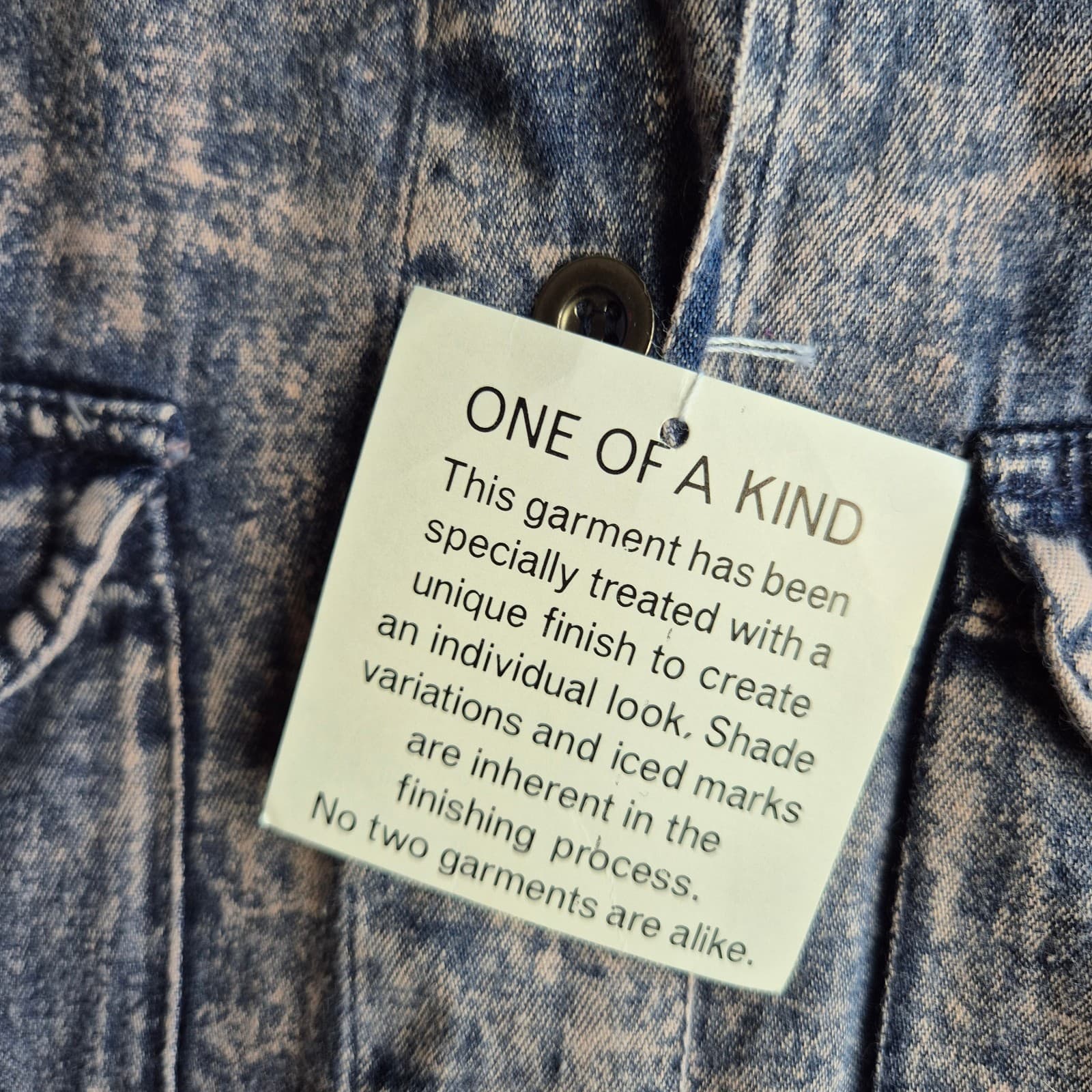 Vintage NWT Pinot Noir Acid-Washed Denim Shirt Button Long Sleeve Cotton Women M - Thumbnail 6