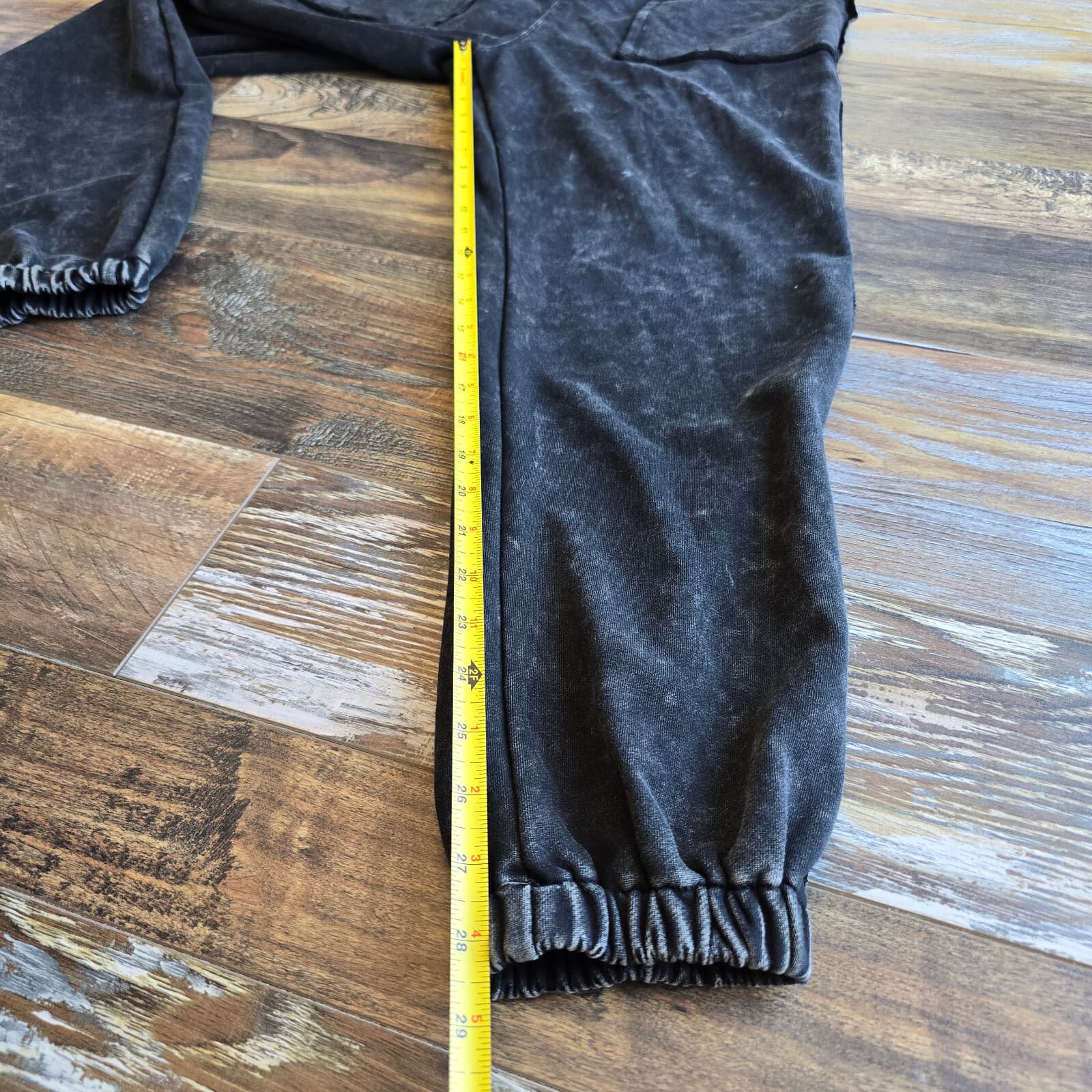 Oli & Hali Washed Terry Jogger Sweatpant Elastic Waist Drawstring Pocket Black M - Thumbnail 12
