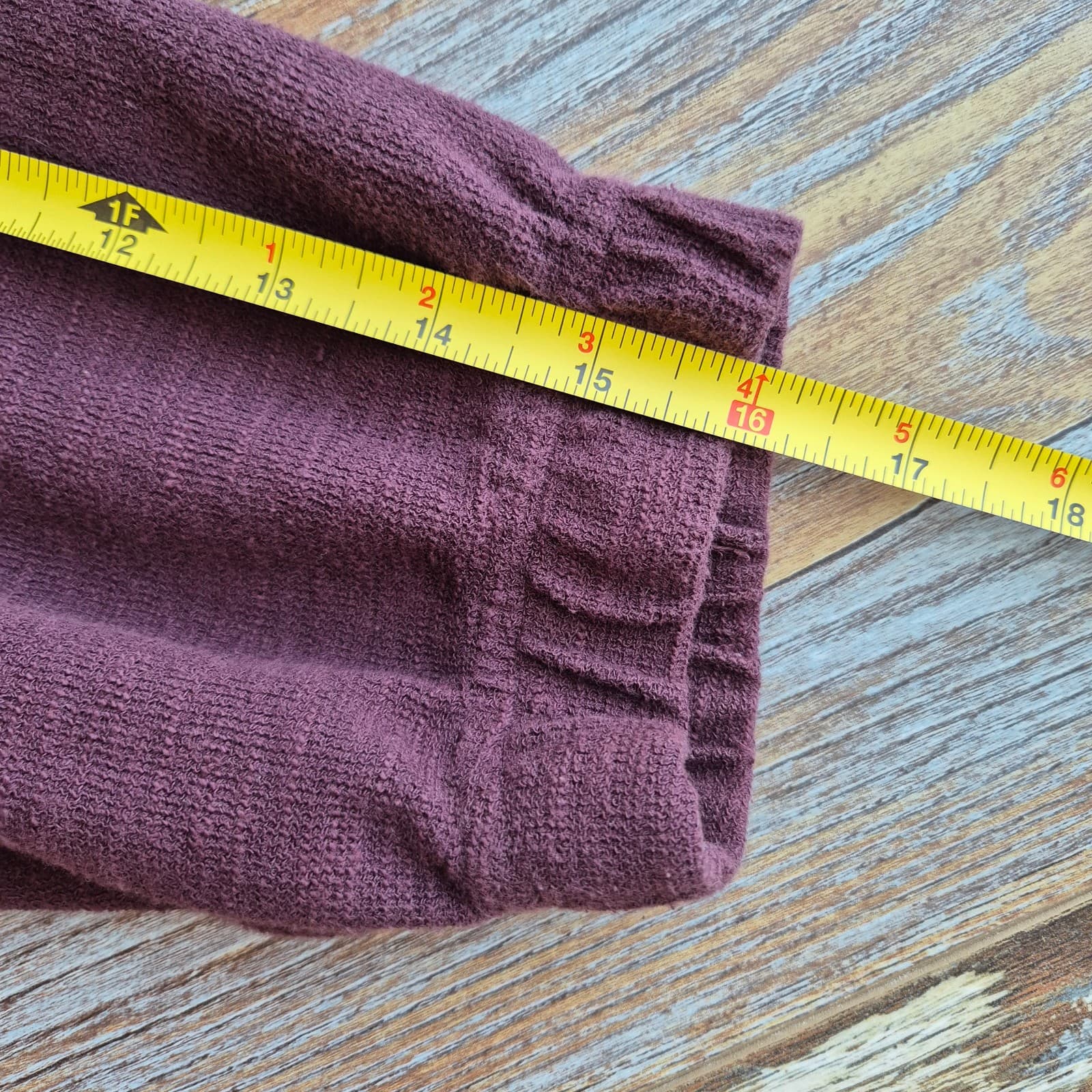 Free People Movement Patchwork Oversize Sweatshirt Long Sleeve Red Brown Sz.M - Thumbnail 10