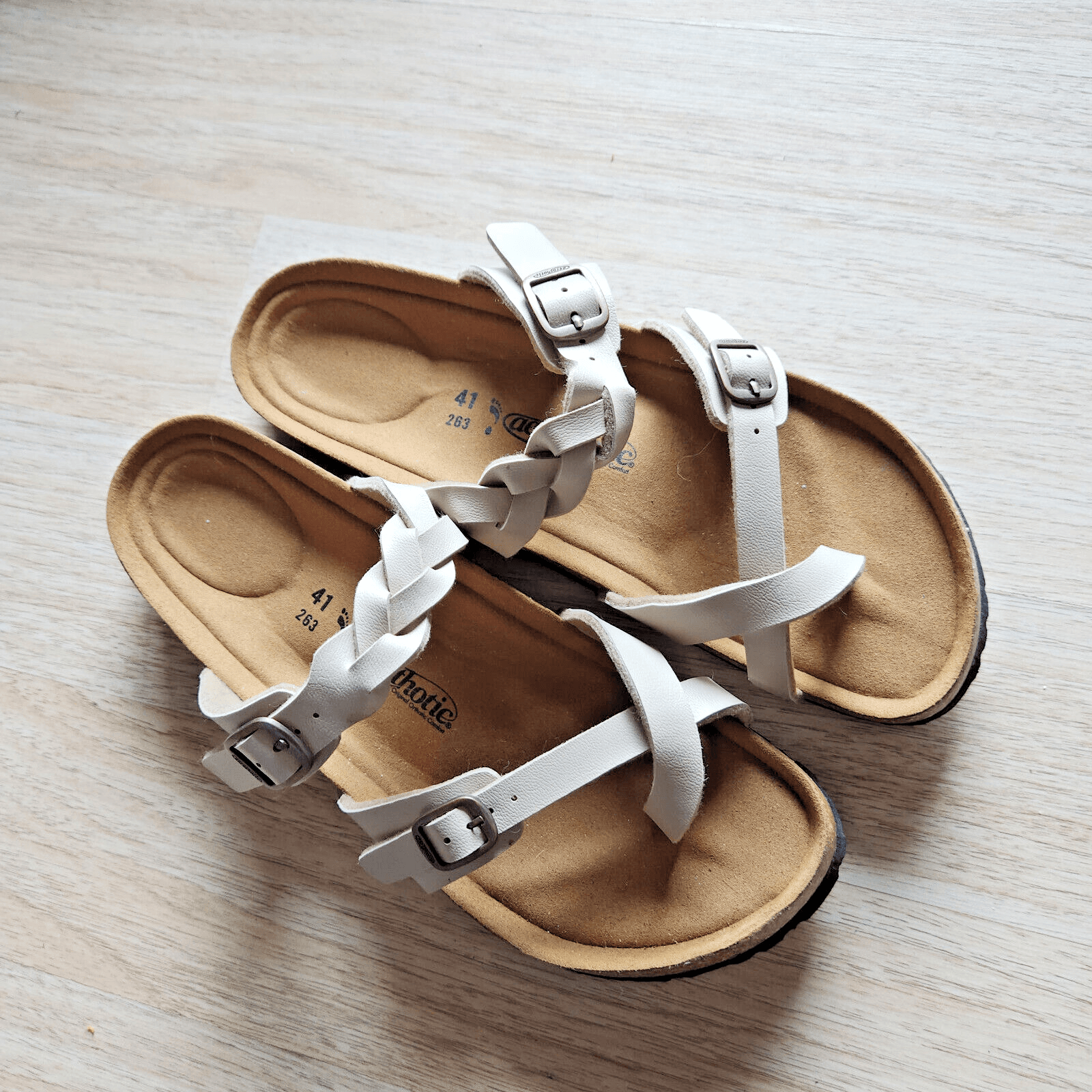 NWoB Aerothotic Irenic Soft Footbed Strappy Slide Comfort Sandals Beige EU41 - Thumbnail 2