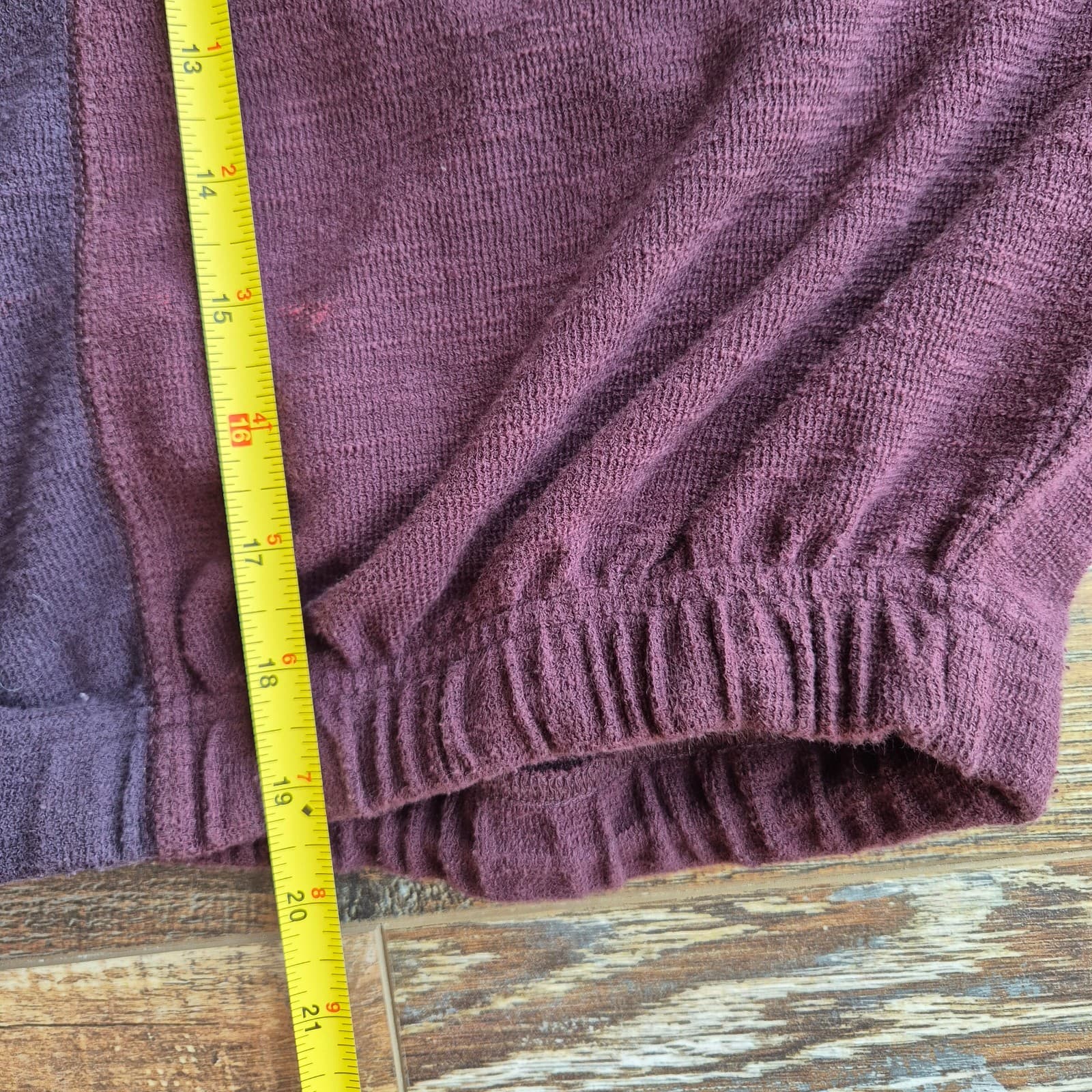 Free People Movement Patchwork Oversize Sweatshirt Long Sleeve Red Brown Sz.M - Thumbnail 12