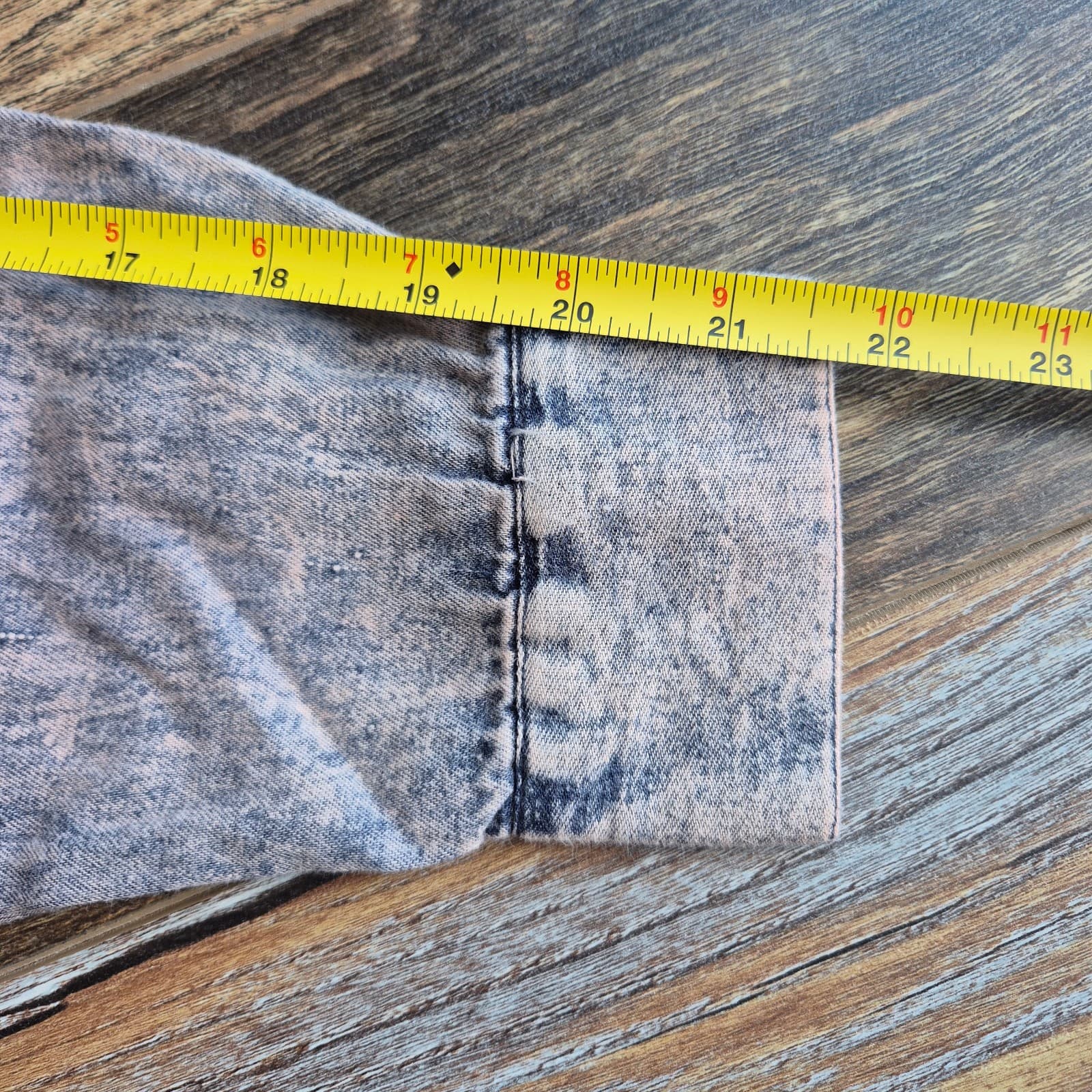 Vintage NWT Pinot Noir Acid-Washed Denim Shirt Button Long Sleeve Cotton Women M - Thumbnail 9