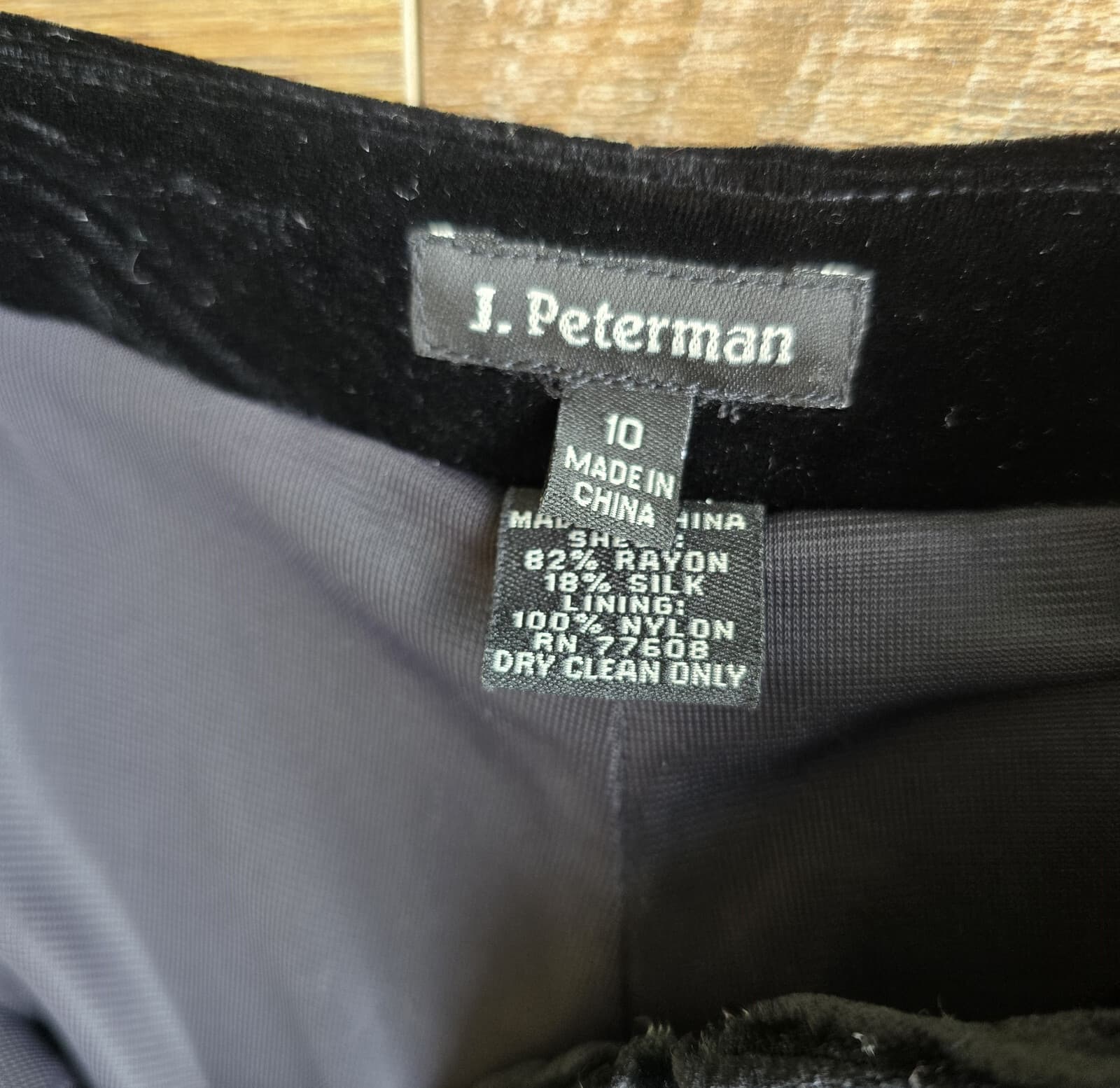 J. Peterman Silk Blend Velvet Palazzo Wide-Leg Pants Side-Zip Lined Black Sz.10 - Thumbnail 6