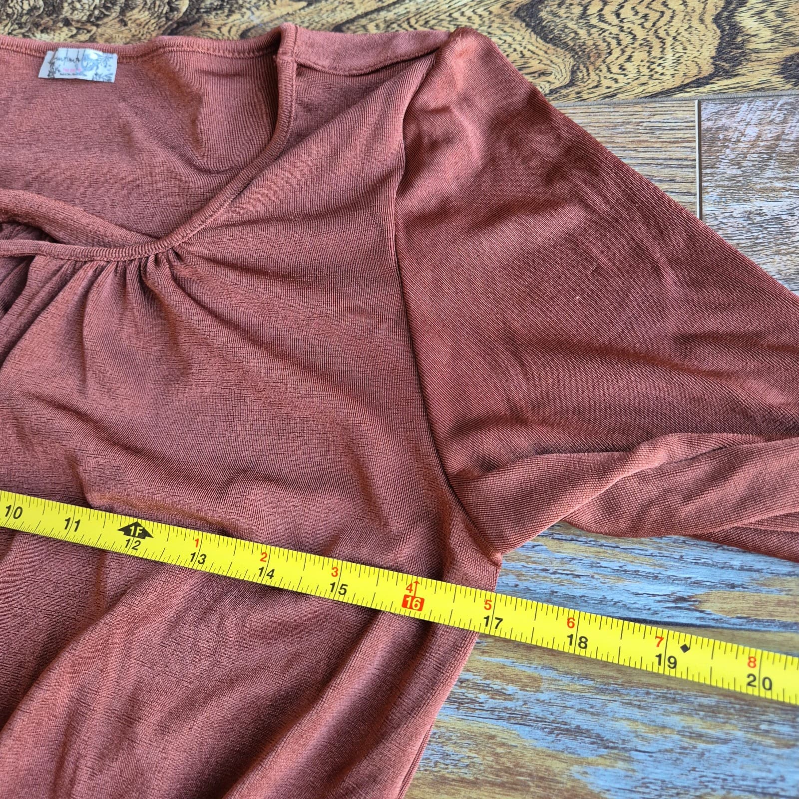 NWoT Free People Intimately Kaya Keyhole Long Sleeve Bodysuit Rust Brown Women S - Thumbnail 15