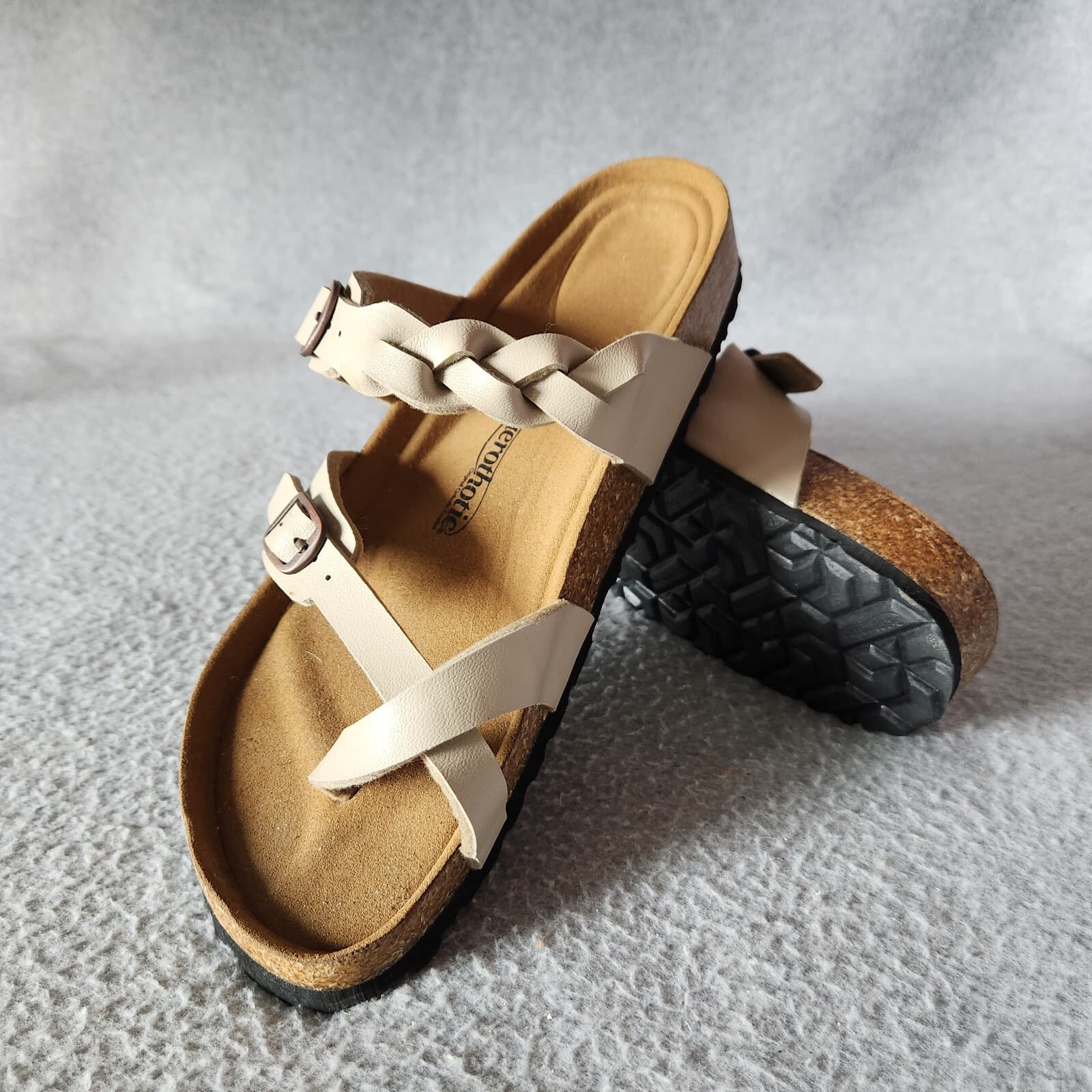NWoB Aerothotic Irenic Soft Footbed Strappy Slide Comfort Sandals Beige EU41 - Thumbnail 5