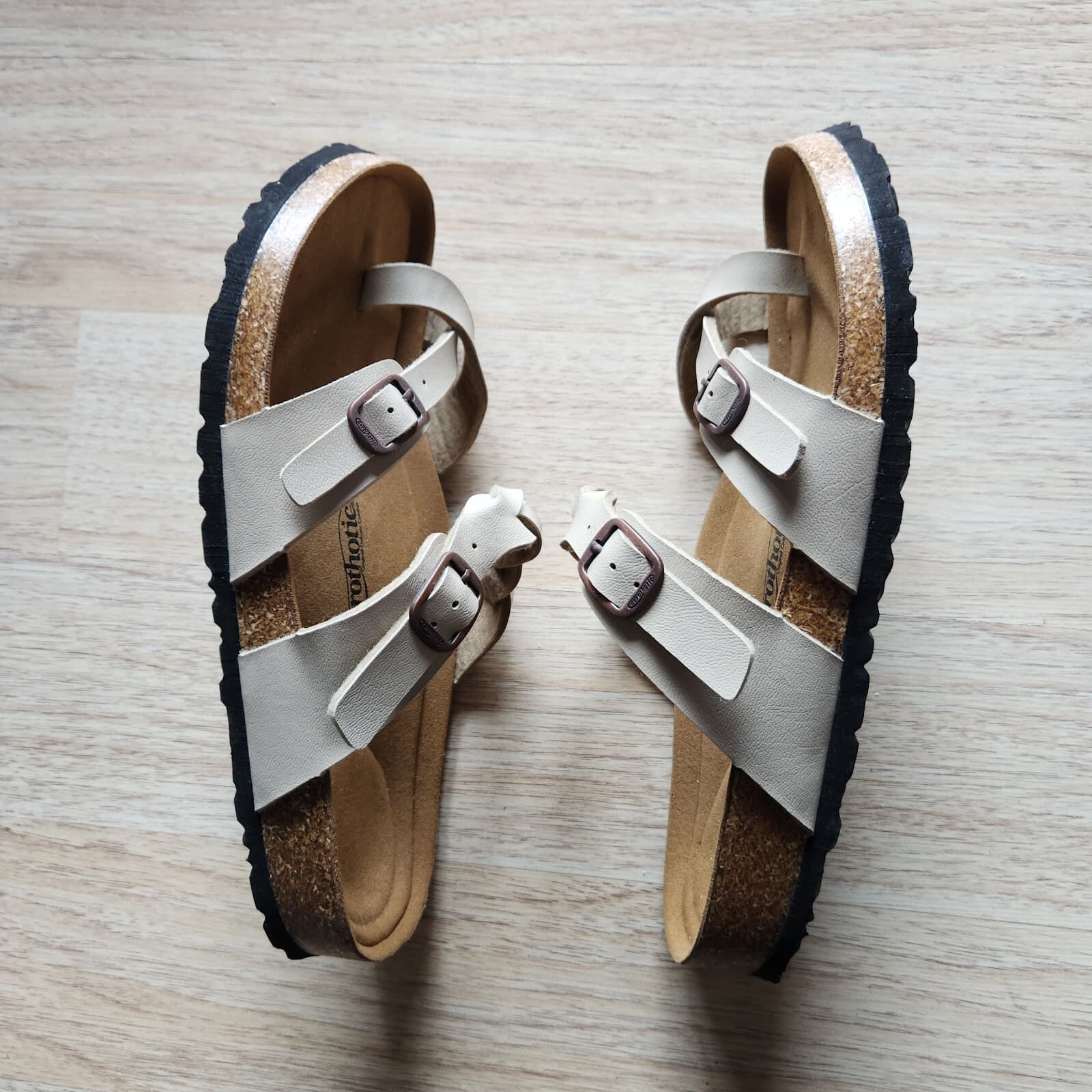 NWoB Aerothotic Irenic Soft Footbed Strappy Slide Comfort Sandals Beige EU41 - Thumbnail 8