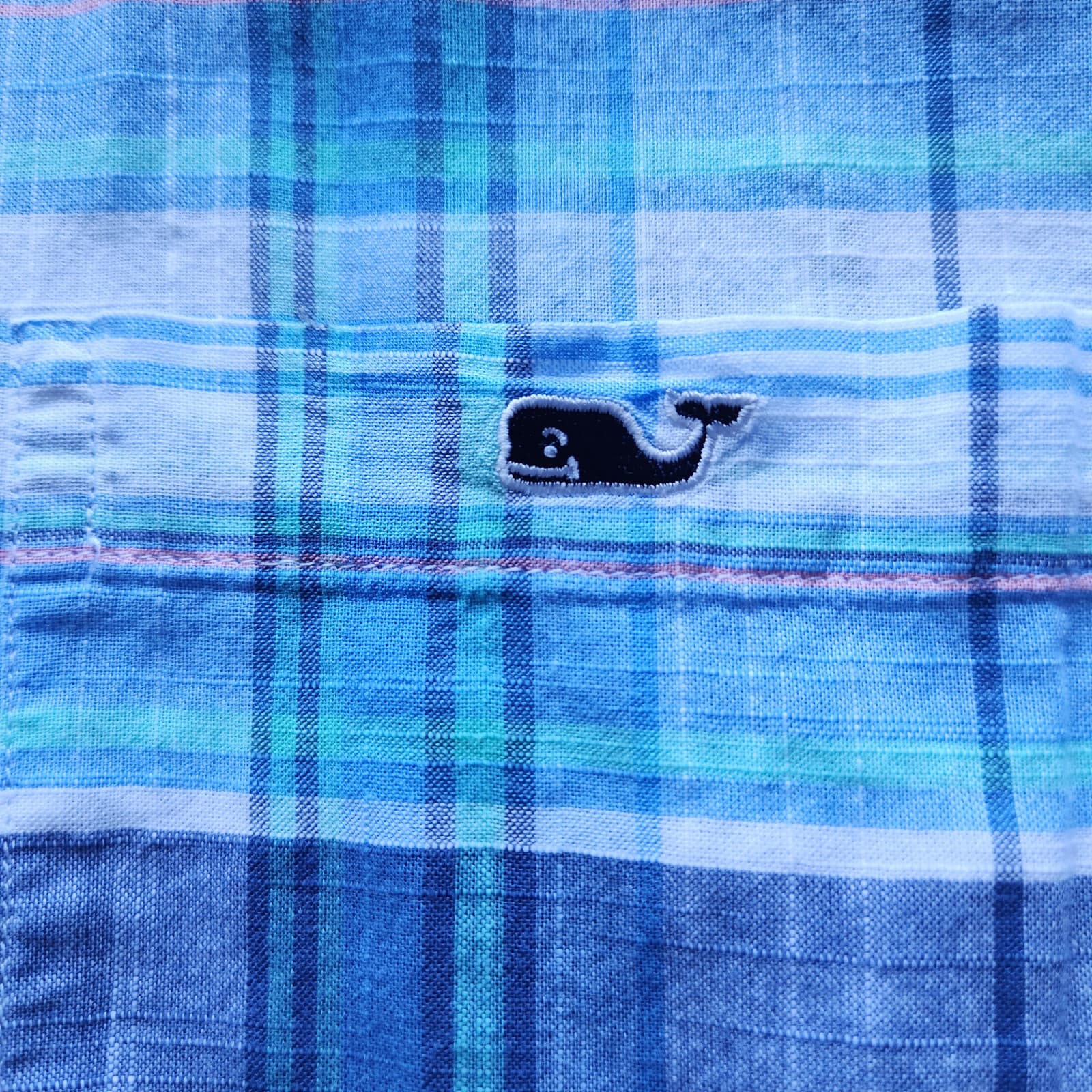 Vineyard Vines Smith Point Tucker Classic Fit Plaid Sport Shirt Moonshine Blue L - Thumbnail 3