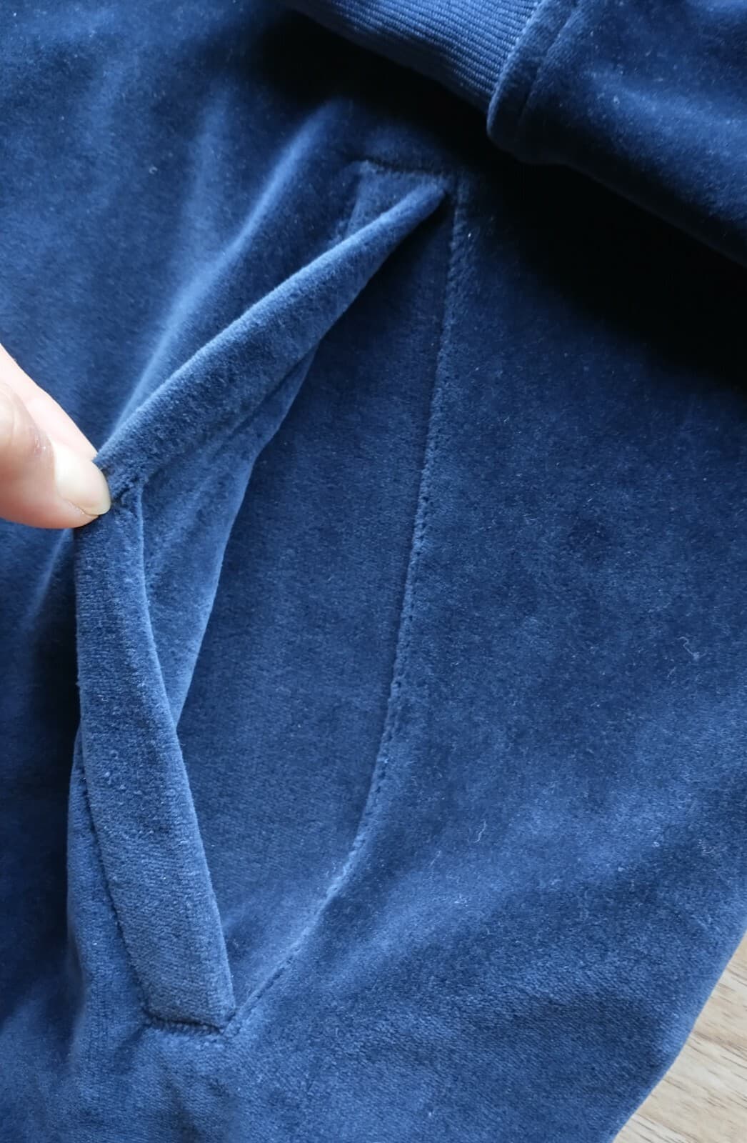 Vintage Tommy Hilfiger Tommy Jeans Women Cotton Velvet Jacket Full-Zip Blue Sz.L - Thumbnail 3