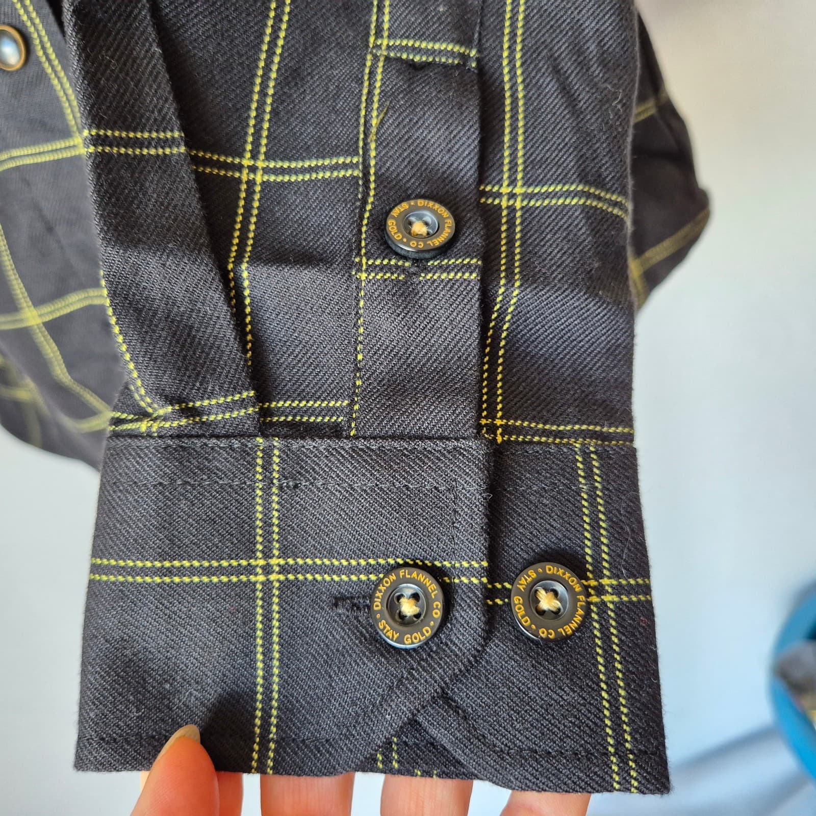 NWT DIXXON Flannel Co. Stay Gold Snap-Up Shirt Long Sleeve Black Check Women's S - Thumbnail 4