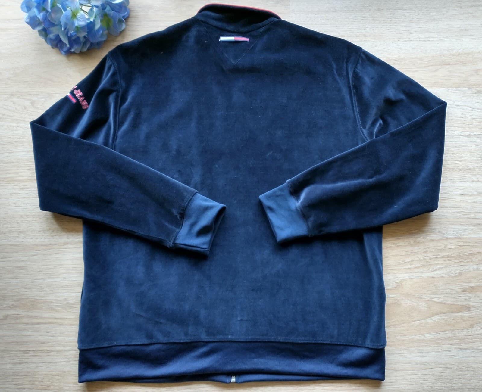 Vintage Tommy Hilfiger Tommy Jeans Women Cotton Velvet Jacket Full-Zip Blue Sz.L - Thumbnail 8