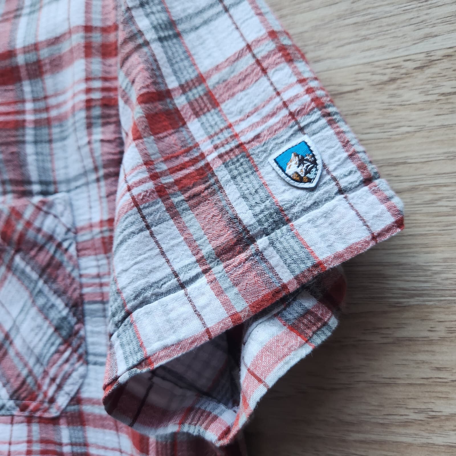 Kuhl Plaid Short Sleeve Button-Up Shirt Crinkle Organic Cotton Multicolor Mens L - Thumbnail 3