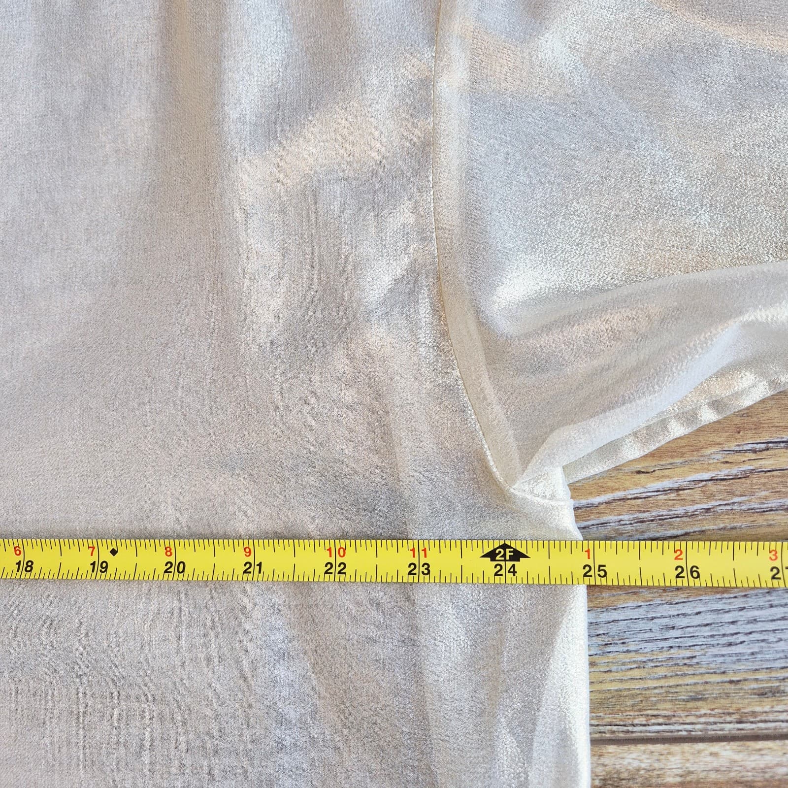 NWT ZARA Semi Sheer Gold Metallic Button-Down Boxy Shirt Long Sleeve Women's L - Thumbnail 13