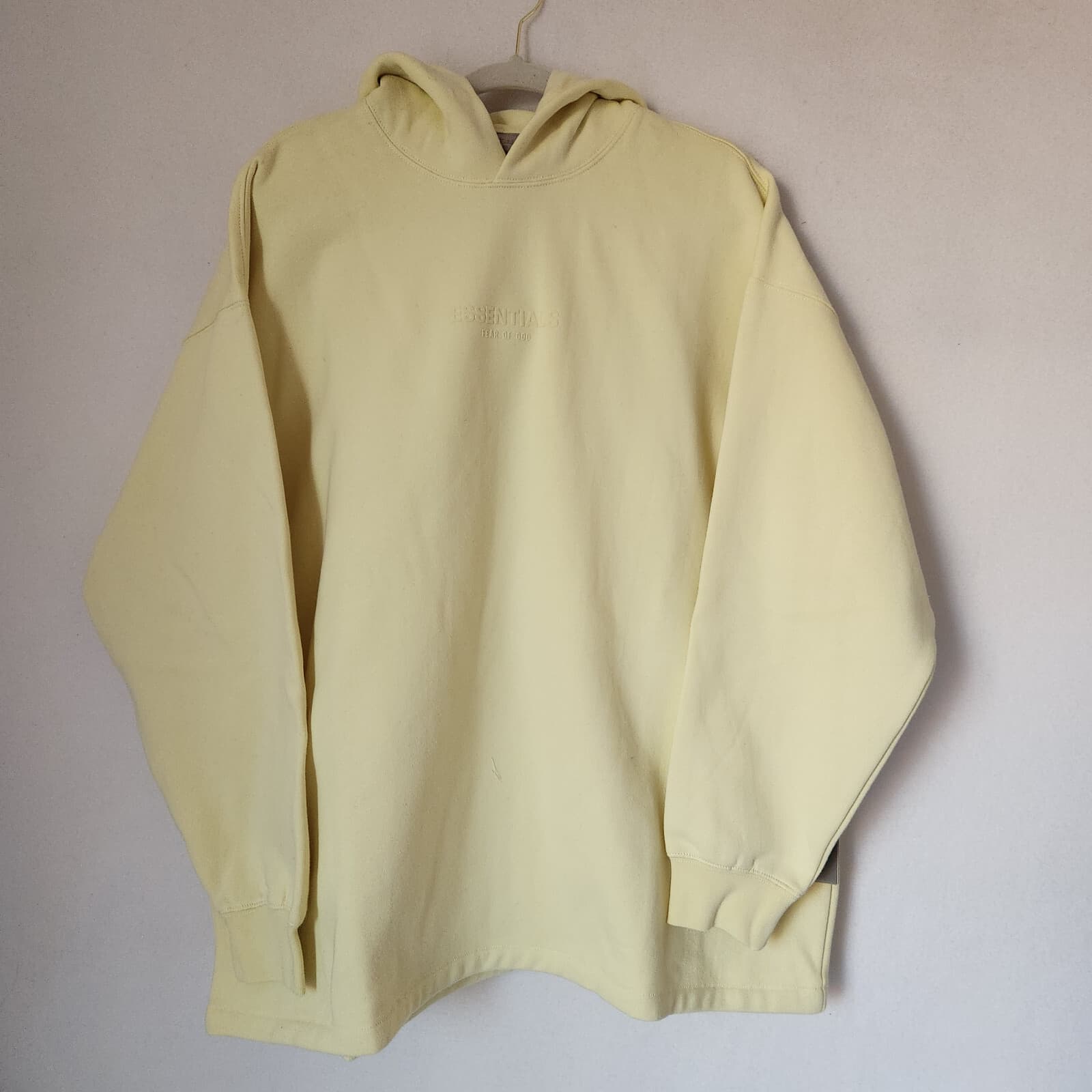 NWT ESSENTIALS Fear of God 2pc Hooded Sweatshirt Sweatpant Jogger Yellow Men's L - Thumbnail 4