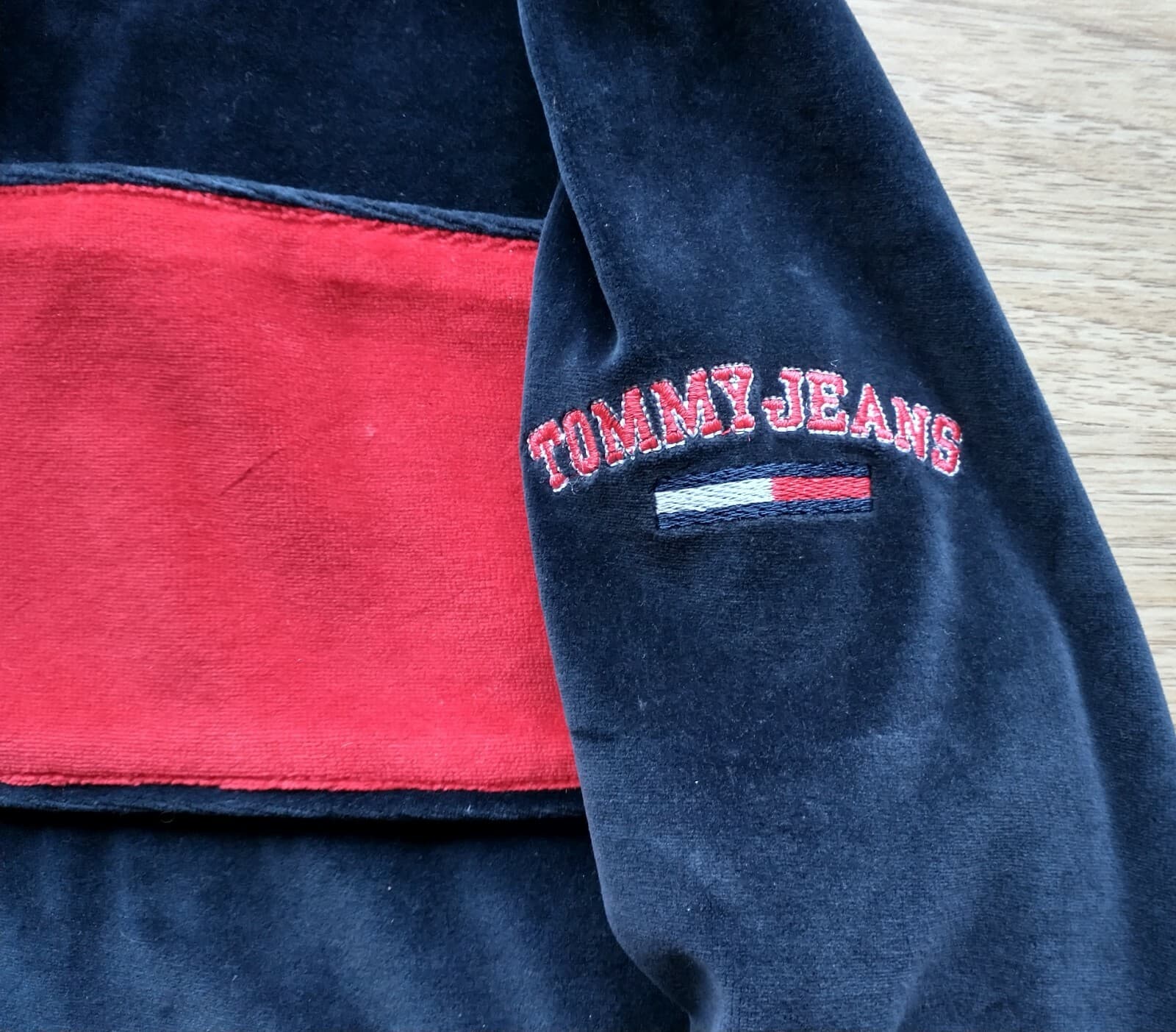 Vintage Tommy Hilfiger Tommy Jeans Women Cotton Velvet Jacket Full-Zip Blue Sz.L - Thumbnail 6