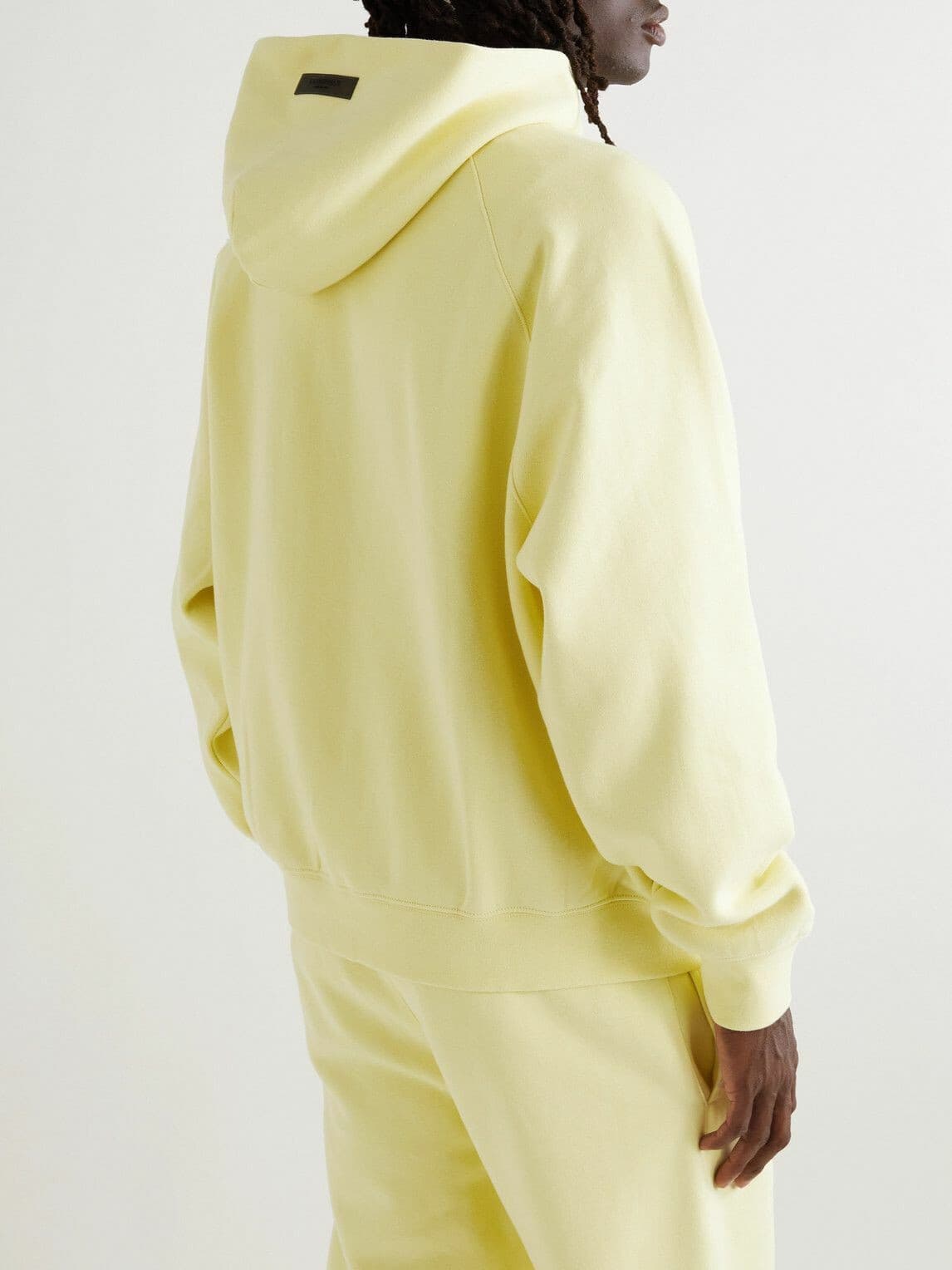NWT ESSENTIALS Fear of God 2pc Hooded Sweatshirt Sweatpant Jogger Yellow Men's L - Thumbnail 5