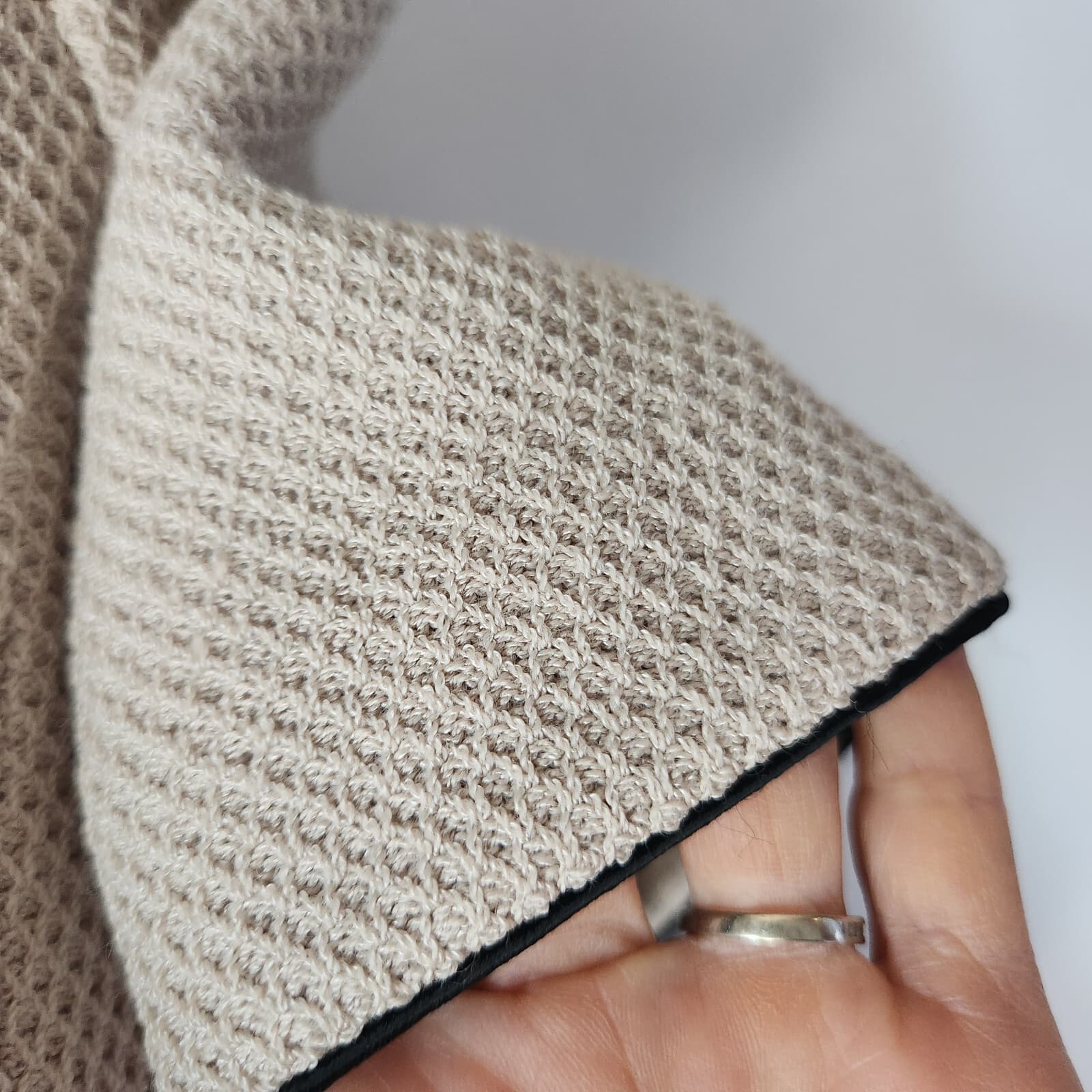 ST.JOHN Collection 2 Pc. Suit Jacket Pants Set Santana Knit Beige Gold Button 2 - Thumbnail 8