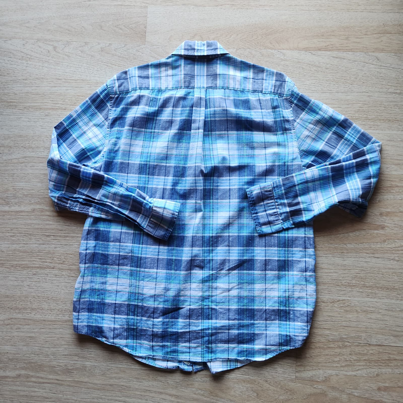 Vineyard Vines Smith Point Tucker Classic Fit Plaid Sport Shirt Moonshine Blue L - Thumbnail 4